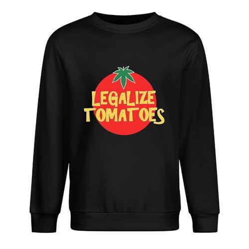 White Legalise Tomatoes Festival Legalize 420 Weed Men's Long Sleeve Crewneck 100% Cotton Pullover Sweatshirts Black XXXL von Será