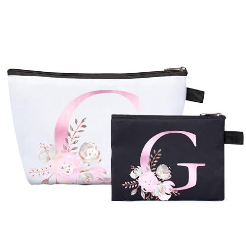 Serapha.Silk A-Z Personalisierte Make-up-Tasche mit Initialen, leichte und faltbare Kosmetiktasche für Make-up-Reisen, Geburtstagsgeschenk für Frauen, Mutter, beste Freundin, Braut, Brautjungfer, g, von Serapha.Silk