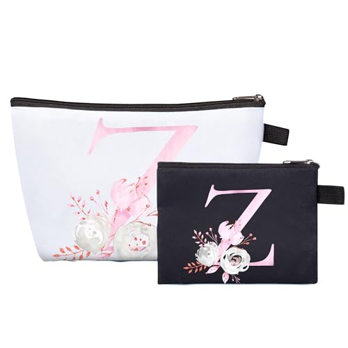 Serapha.Silk A-Z Personalisierte Make-up-Tasche mit Initialen, leichte und faltbare Kosmetiktasche für Make-up-Reisen, Geburtstagsgeschenk für Frauen, Mutter, beste Freundin, Braut, Brautjungfer, Z, von Serapha.Silk