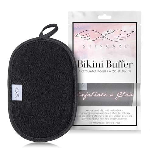 Seraphic Skincare Bikini Buffer - 100% Vegan Scrub Mitt für Frauen - entfernt abgestorbene Hautschüppchen, eingewachsene Haare in der Bikinizone - natürliches & effektives Peeling von Seraphic Skincare