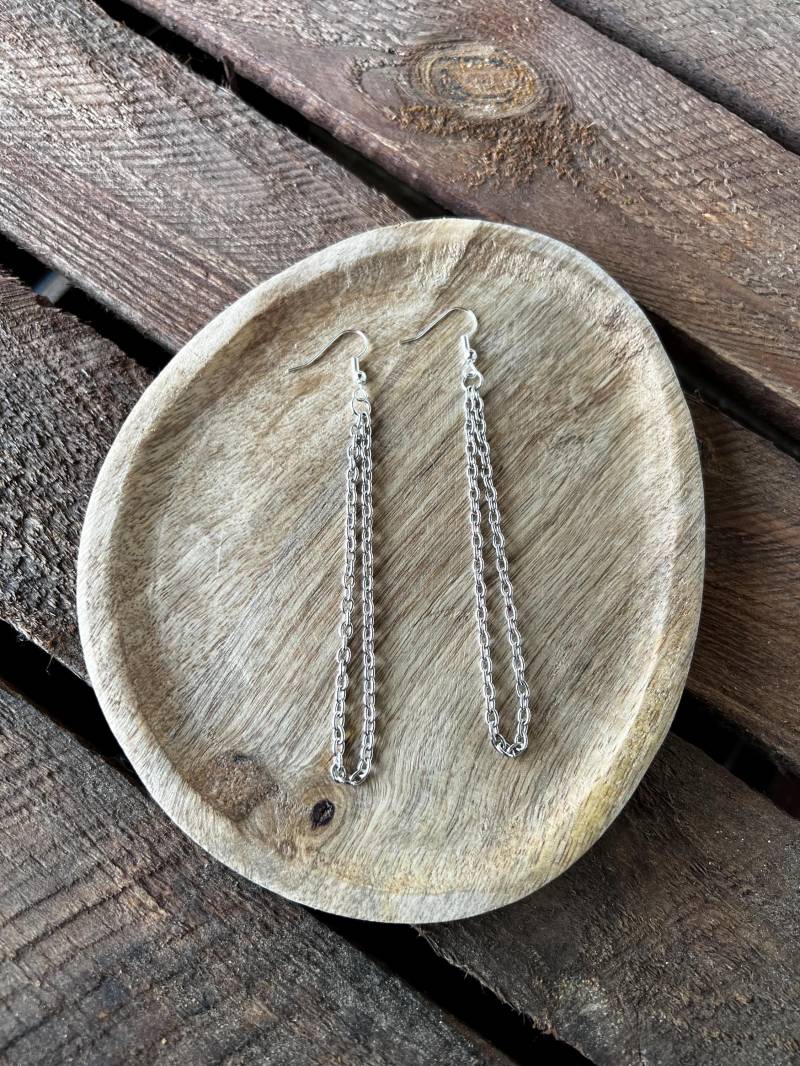 Gliederkette Ohrschmuck - Ohrhänger Edelstahl Silber Boho Punk Gothic Industrial Techno Alternativ Punky Gliederkette Ohrschmuck - Ohrhänger Edelstahl Silber Boho Punk Gothic Industrial Techno Alternativ Punky von LilithKreativeStudio