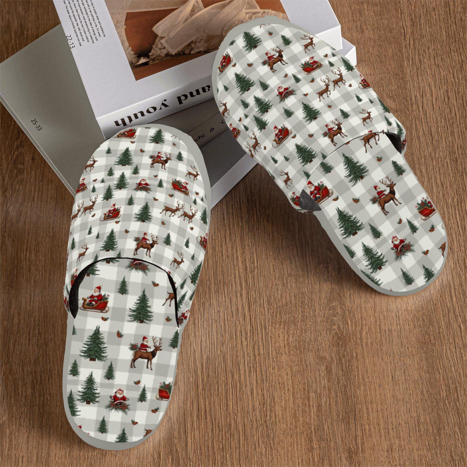 Gemütliche Hausschuhe Für Frauen Weiche Plüsch-Haus-Schuhe Fleece Niedliches Wintergeschenk Sie Lustige Weihnachtsrutschen von SeraphinaWear