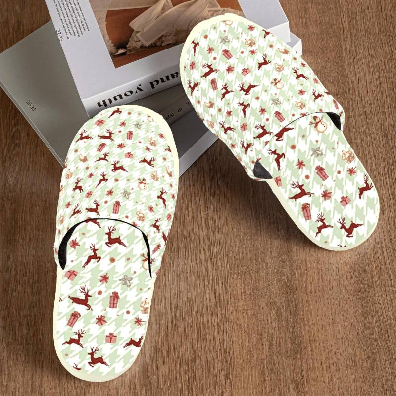 Kuschelige Weihnachtshausschuhe Für Frauen Niedliche Hausschuhe Mit Rentier Warme Plüsch-Geschenkidee Weiche Fleece-Hausschuhe von SeraphinaWear