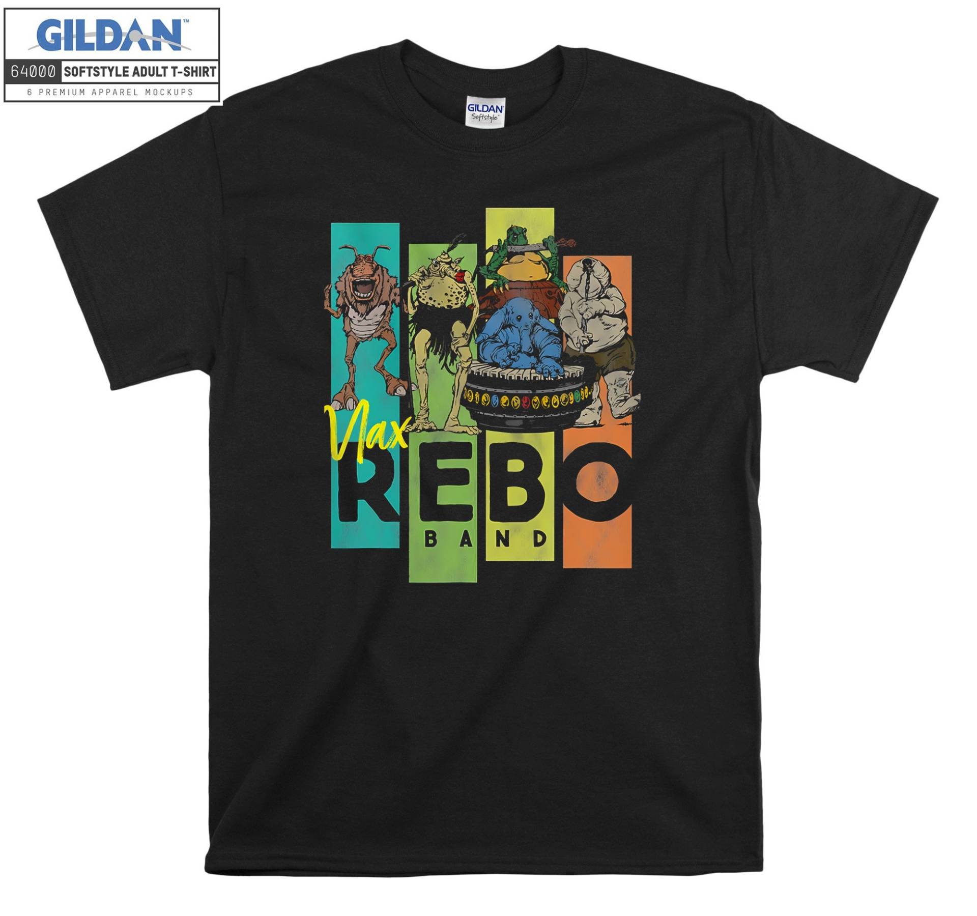 Aliens Max Rebo Band Vintage Konzert T-Shirt Hoody Kid Kind Tragetasche Tshirt S-M-L-xl-xxl-3xl-4xl-5xl Gildan Oversized Herren Damen Unisex 7195 von Serbanati