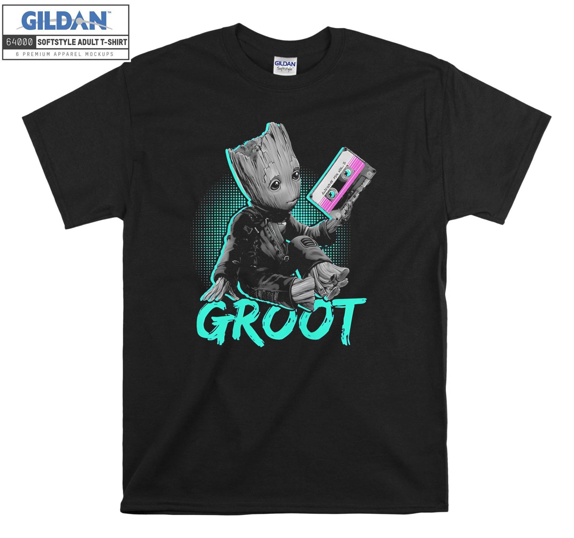 Baby Groot Love Musik Süßes Gesicht T-Shirt Hoody Kinder Tragetasche Tshirt S-M-L-xl-xxl-3xl-4xl-5xl Gildan Oversized Herren Damen Unisex 6531 von Serbanati