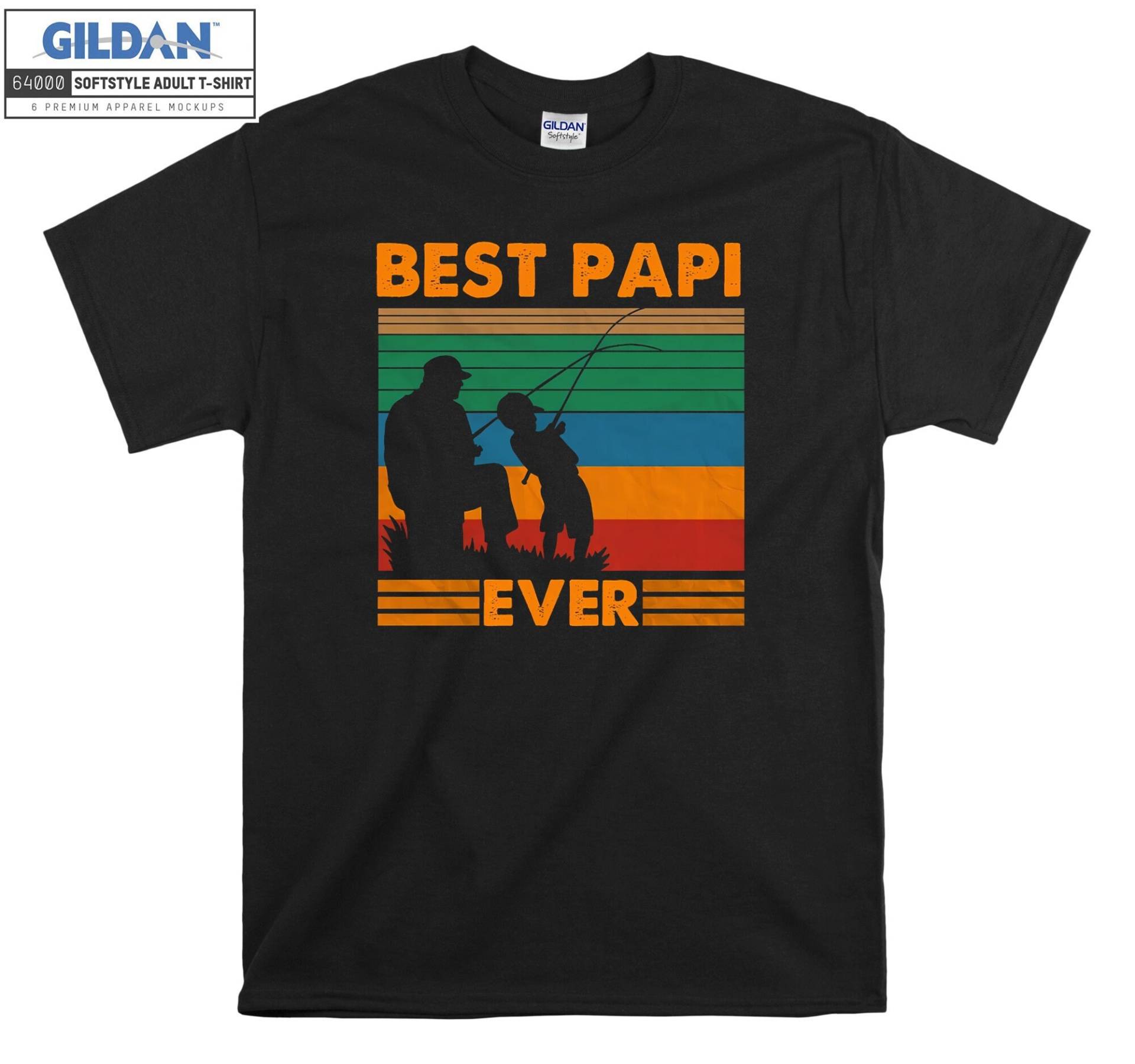 Beste Papi Ever Vintage Vatertag T-Shirt Hoody Kinder Tragetasche Tshirt S-M-L-xl-xxl-3xl-4xl-5xl Gildan Oversized Herren Damen Unisex 6562 von Serbanati