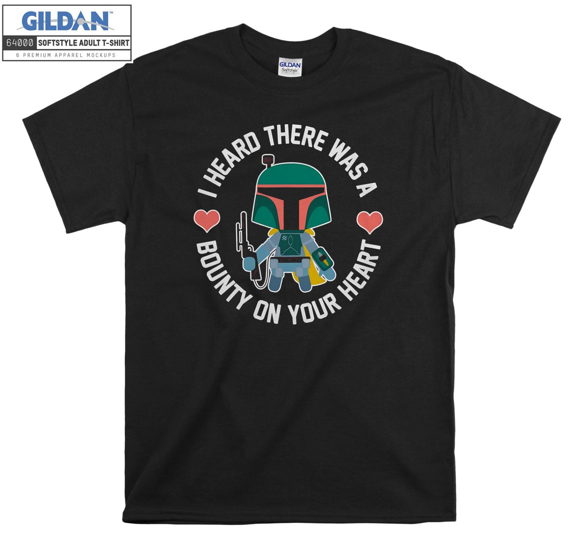 Boba Fett Bounty Heart Valentine Es T-Shirt Hoody Kinder Tragetasche Tshirt S-M-L-xl-xxl-3xl-4xl-5xl Gildan Oversized Herren Damen Unisex 7211 von Serbanati