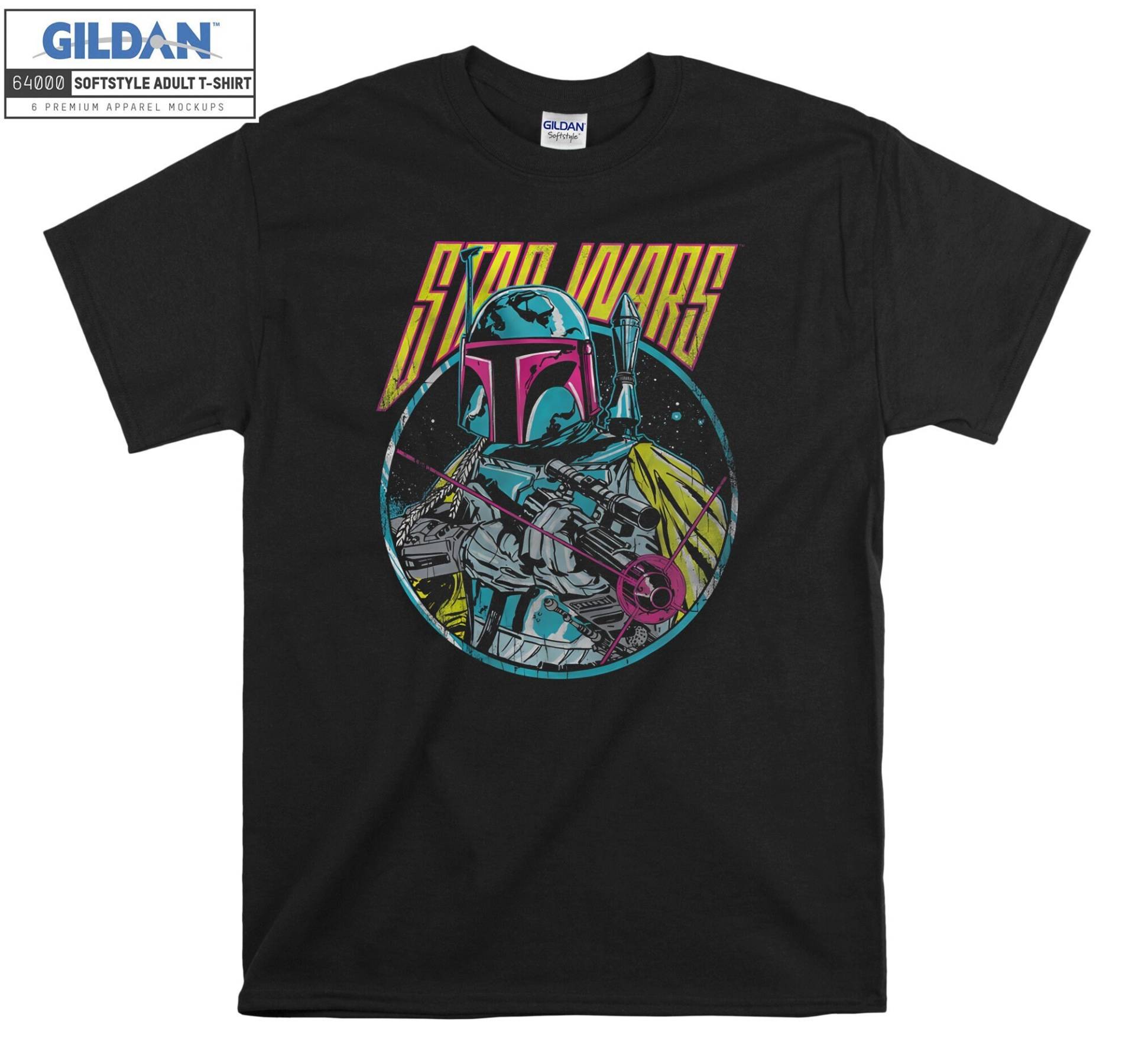 Boba Fett Neon Blaster Vintage T-Shirt Hoody Kinder Tragetasche Tshirt S-M-L-xl-xxl-3xl-4xl-5xl Gildan Oversized Herren Damen Unisex 7217 von Serbanati