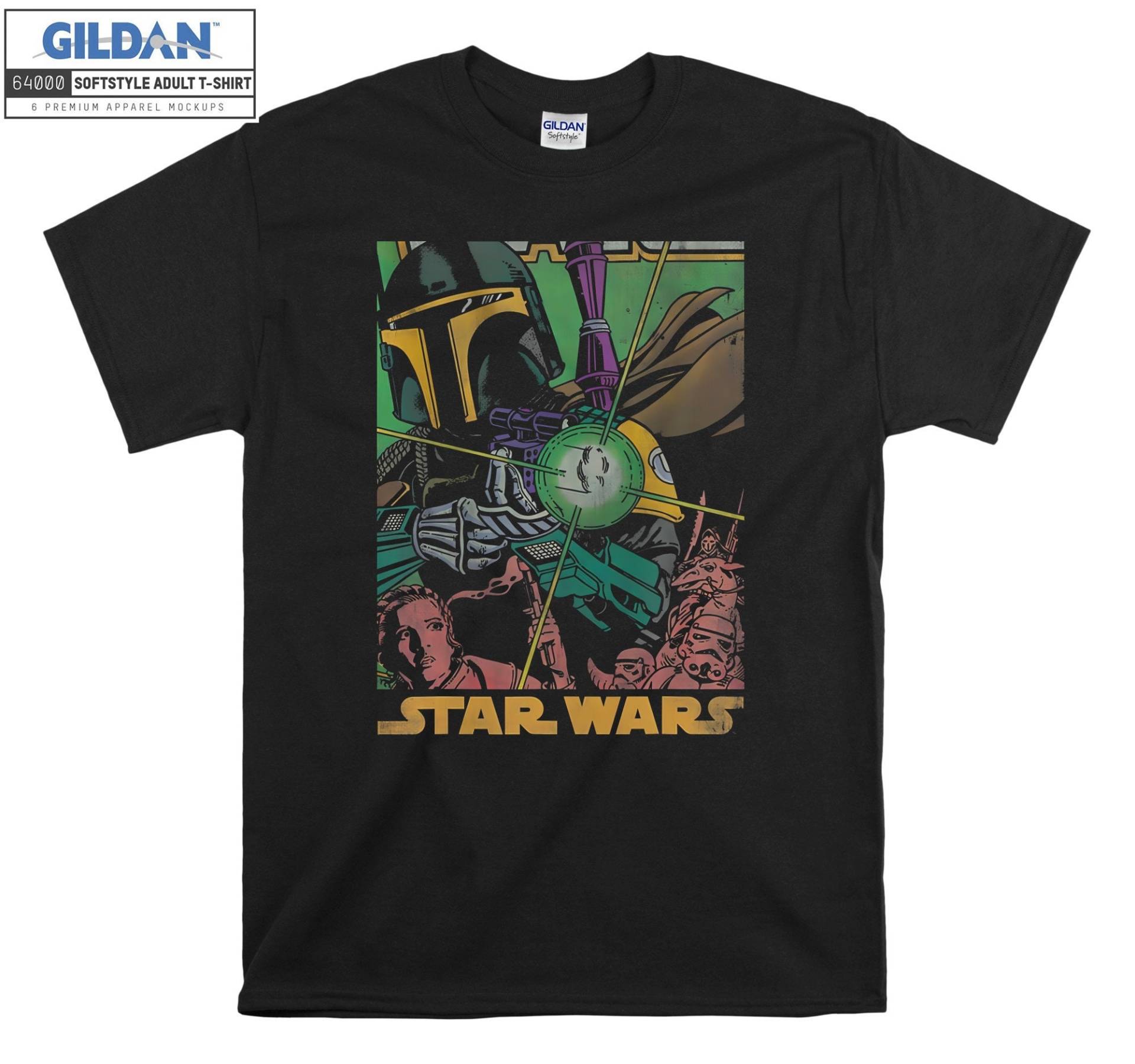 Boba Fett Vintage Comic Buch T-Shirt Hoody Kinder Tragetasche Tshirt S-M-L-xl-xxl-3xl-4xl-5xl Gildan Oversized Herren Damen Unisex 7221 von Serbanati