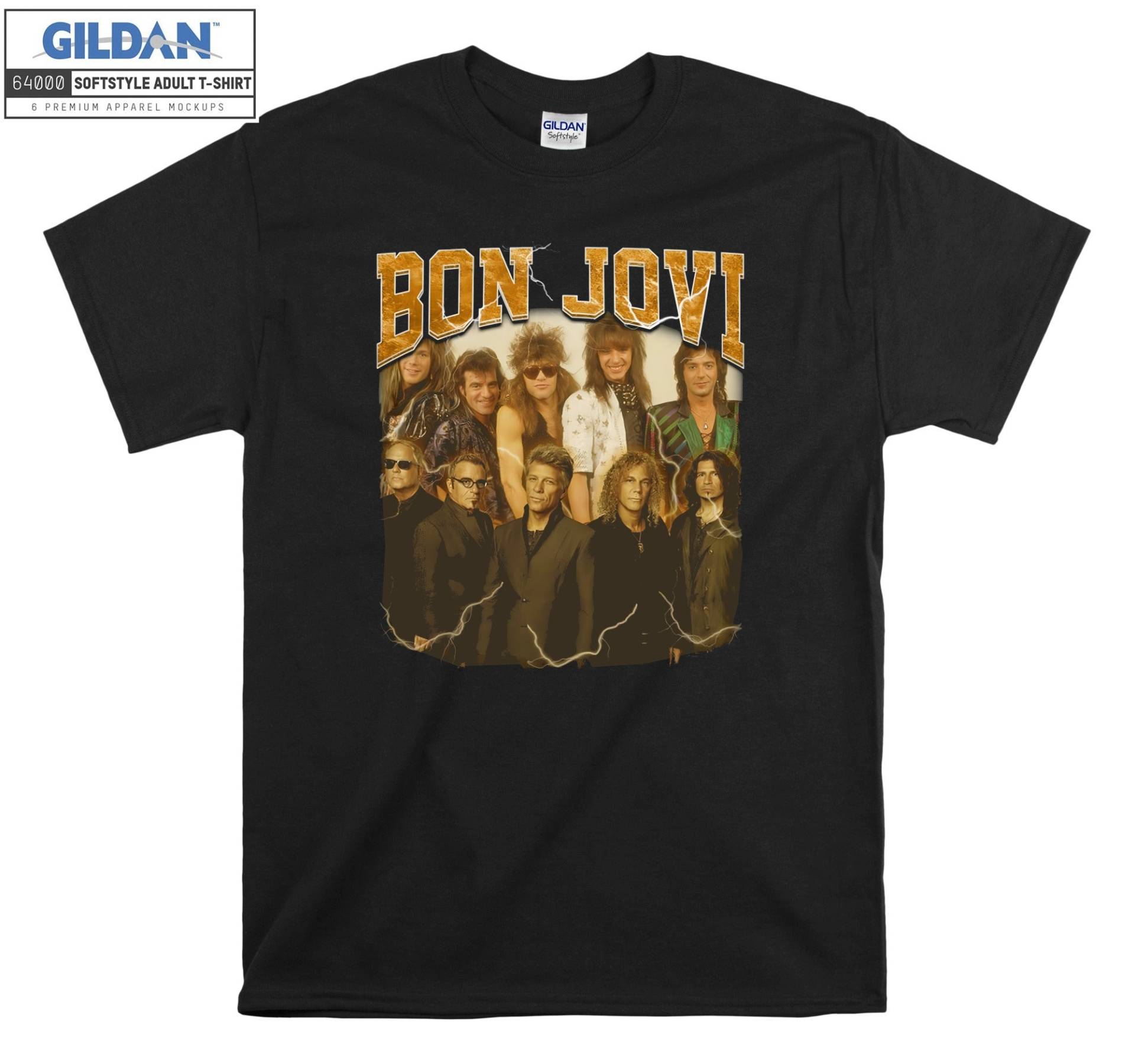 Bon Jovi Art Rock Band Portrait T-Shirt Hoody Kinder Tragetasche Tshirt S-M-L-xl-xxl-3xl-4xl-5xl Gildan Oversized Herren Damen Unisex 6571 von Serbanati