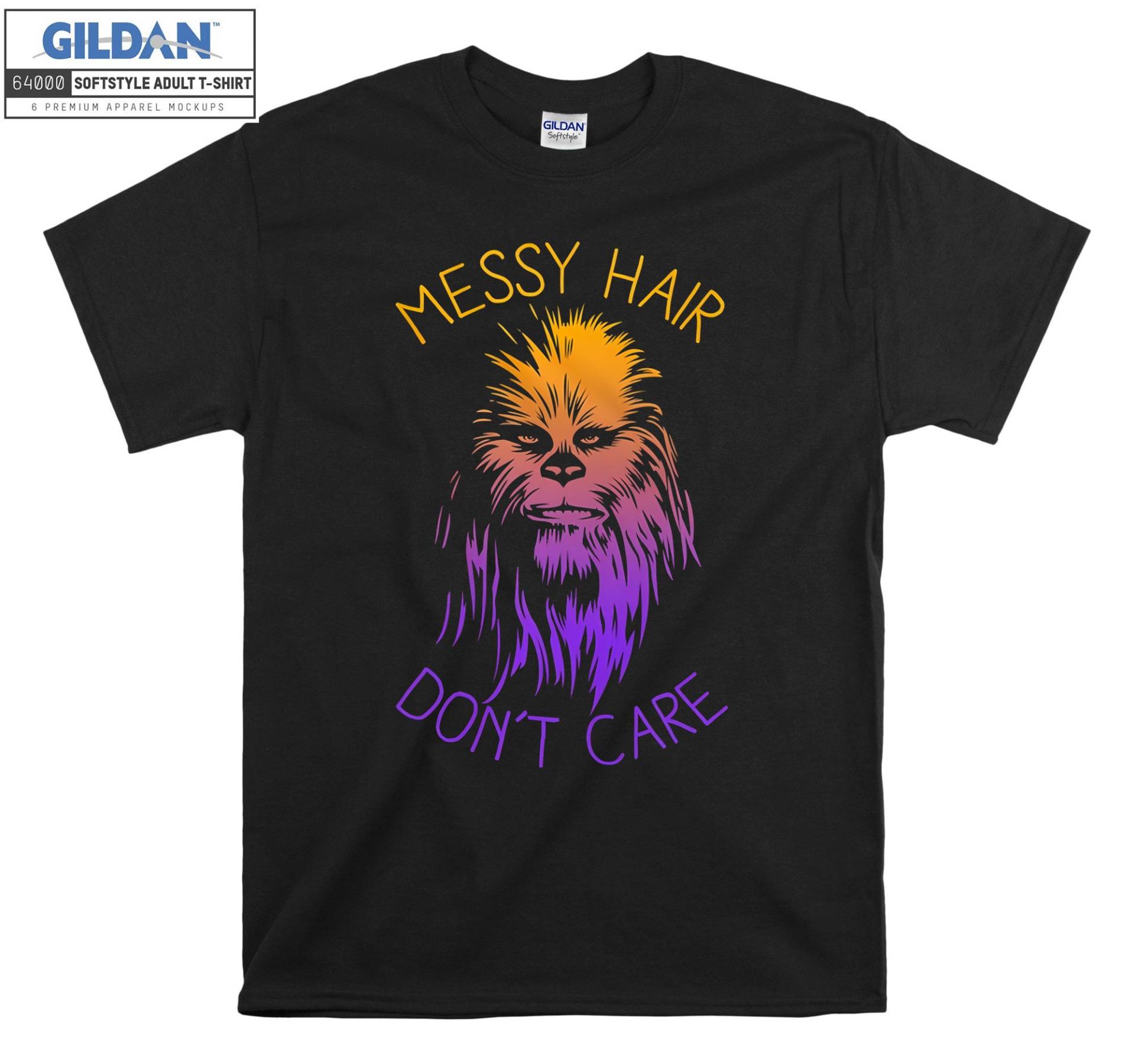 Chewbacca Messy Hair Don't Care T-Shirt Hoody Kinder Tragetasche Tshirt S-M-L-xl-xxl-3xl-4xl-5xl Gildan Oversized Herren Damen Unisex 7228 von Serbanati