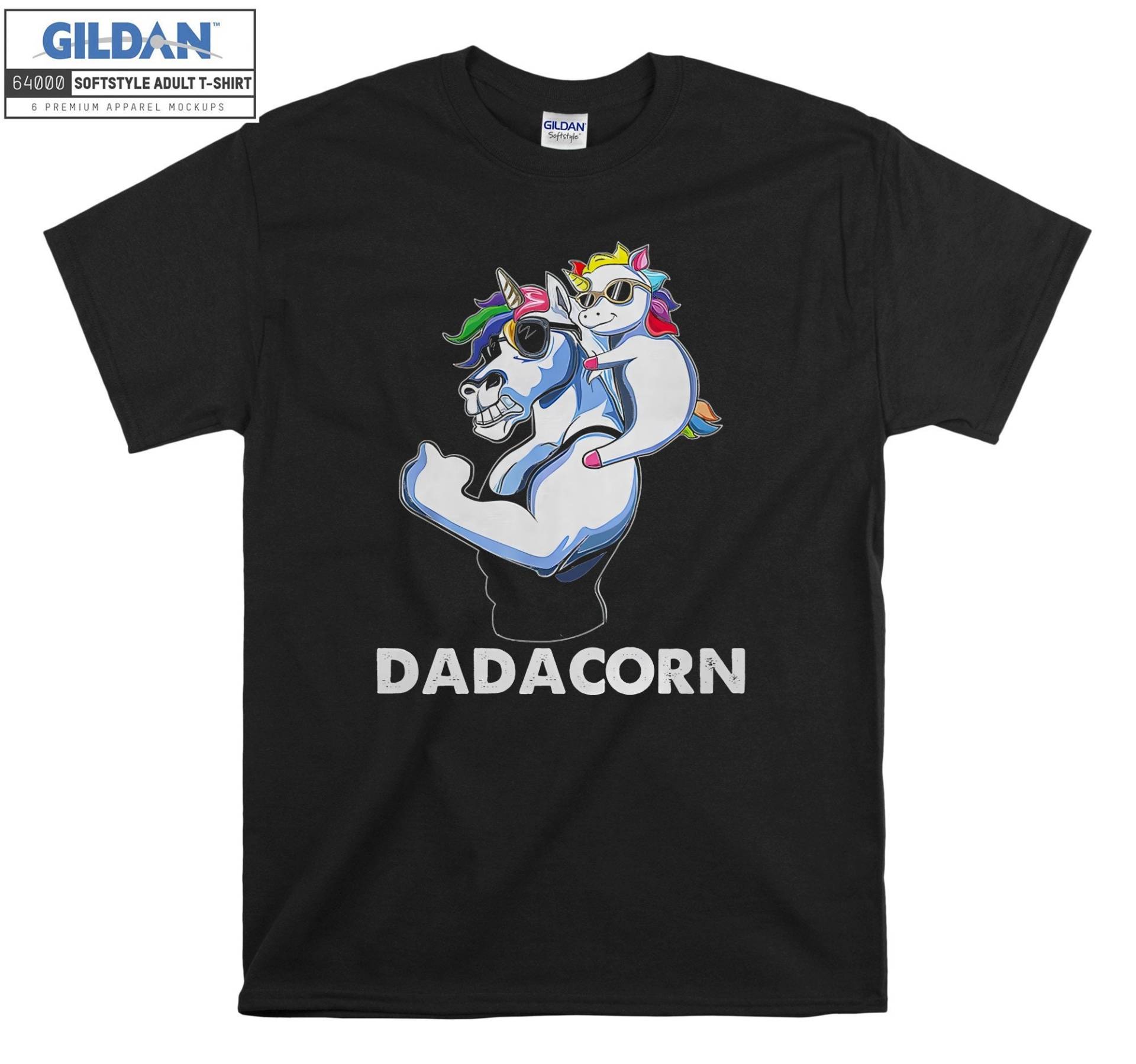 Dadacorn Einhorn Dad Best T-Shirt Hoody Kinder Tragetasche Tshirt S-M-L-xl-xxl-3xl-4xl-5xl Gildan Oversized Herren Damen Unisex 6607 von Serbanati