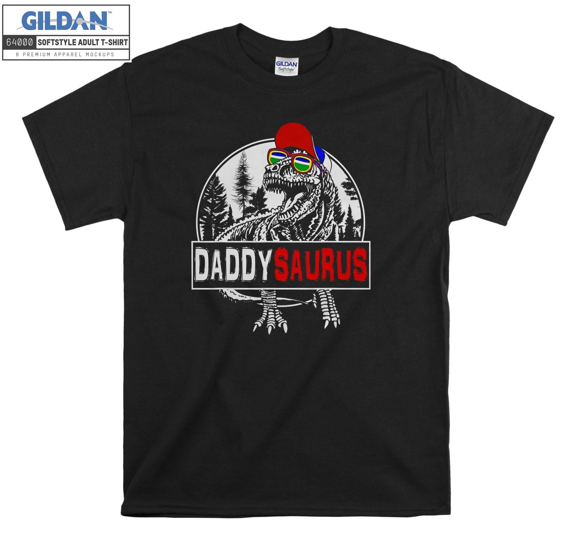 Daddysaurus Daddy Dinosaurier T-Shirt Hoody Kinder Tragetasche Tshirt S-M-L-xl-xxl-3xl-4xl-5xl Gildan Oversized Herren Damen Unisex 6608 von Serbanati