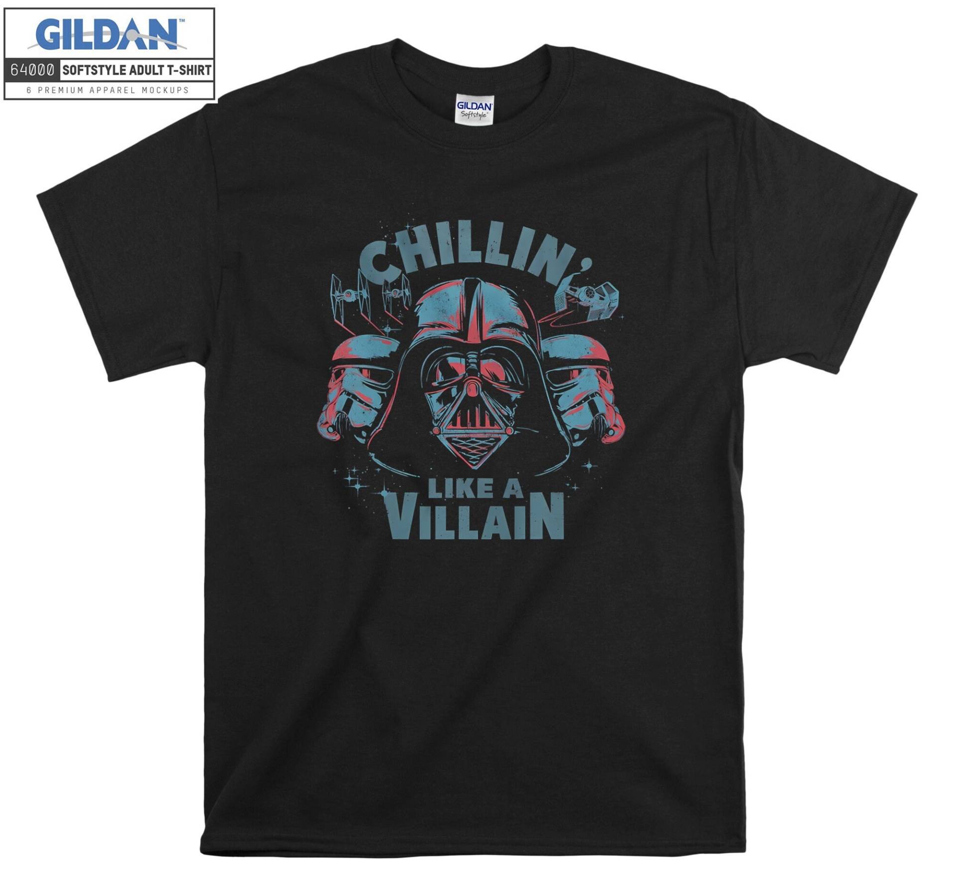 Darth Vader Chillin Wie Ein Bösewicht T-Shirt Hoody Kinder Tragetasche Tshirt S-M-L-xl-xxl-3xl-4xl-5xl Gildan Oversized Herren Damen Unisex 7237 von Serbanati