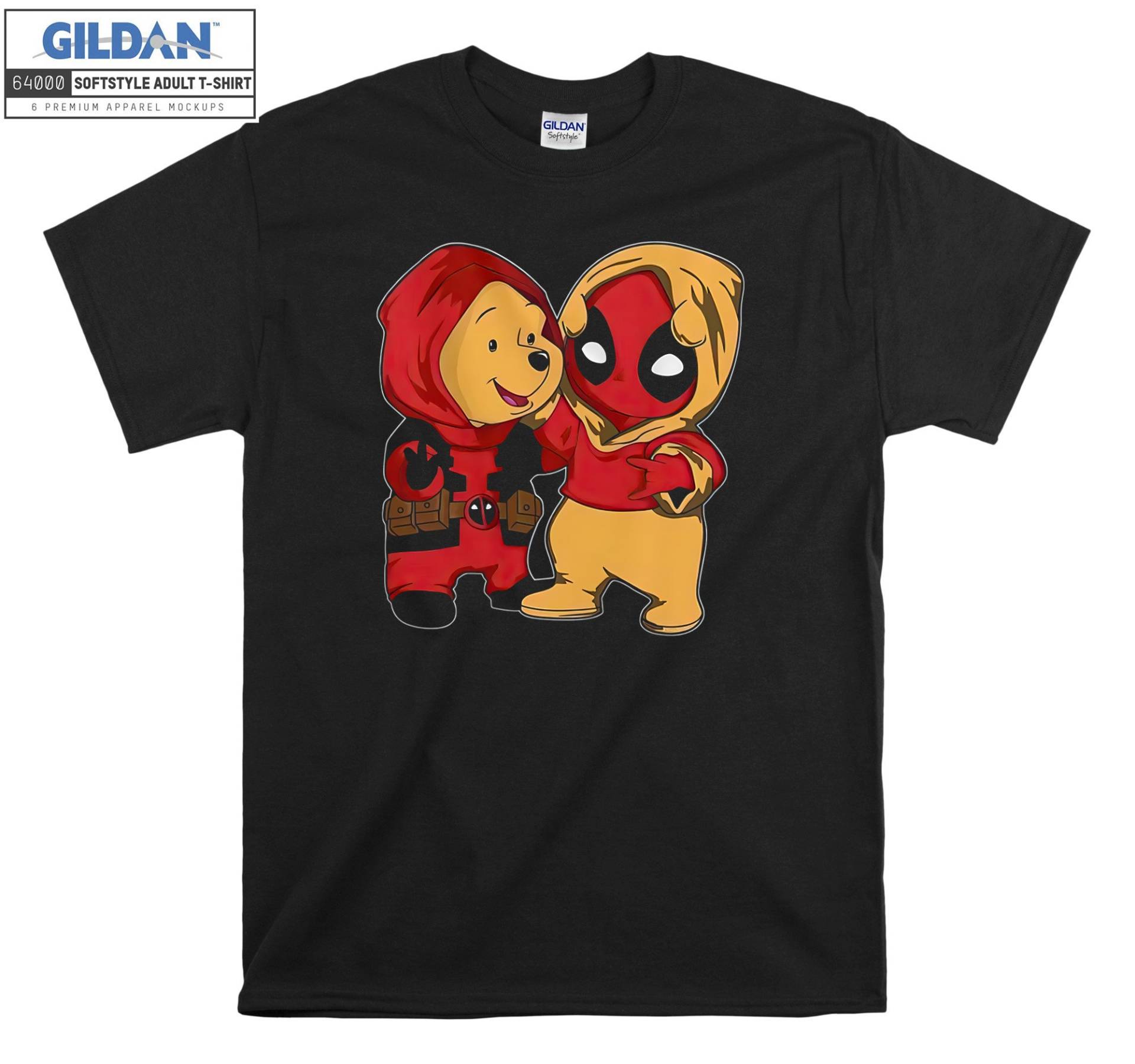 Deadpool Und Pooh Kostüm T-Shirt Hoody Kinder Tragetasche Tshirt S-M-L-xl-xxl-3xl-4xl-5xl Gildan Oversized Herren Damen Unisex 6616 von Serbanati