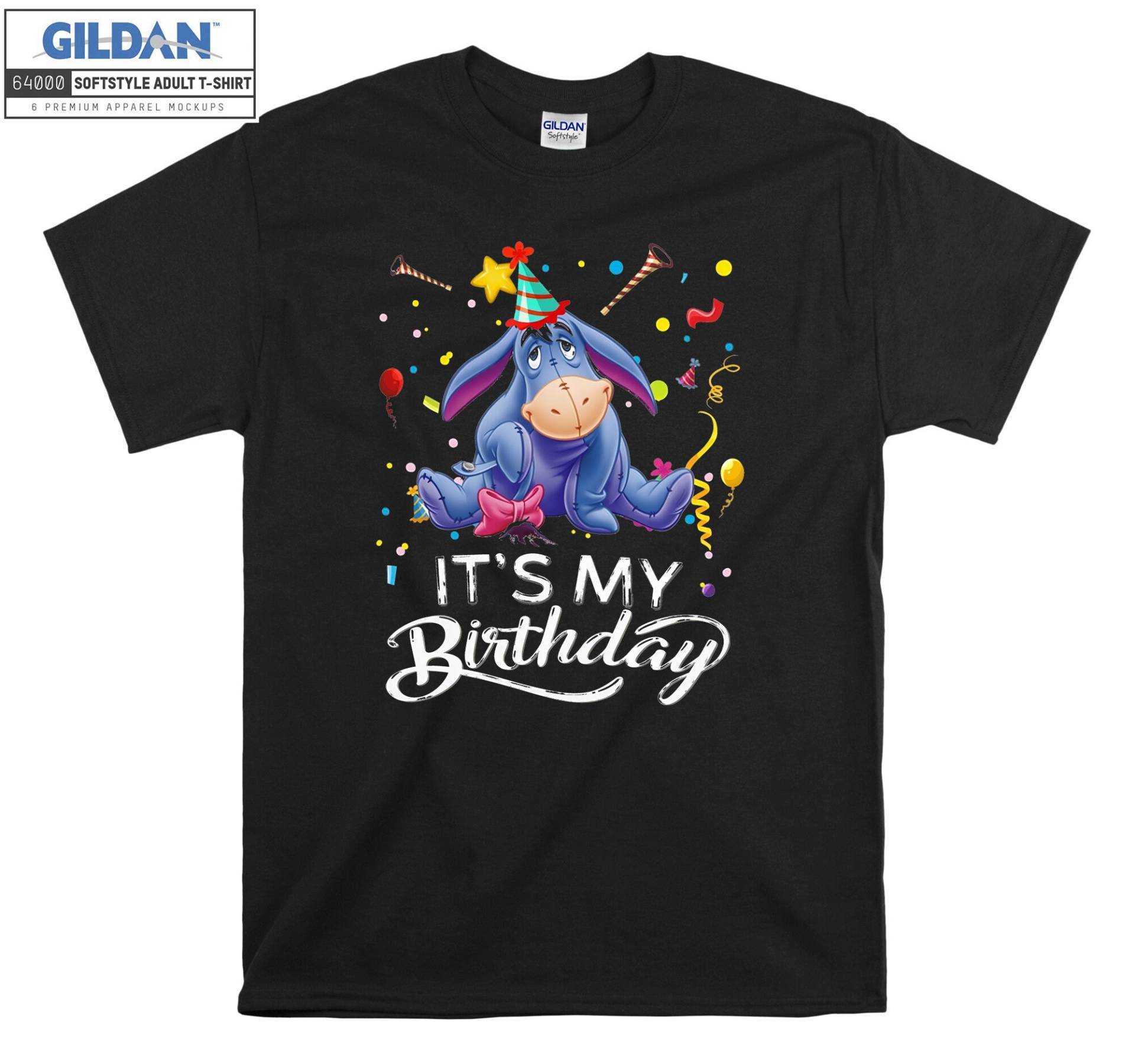 Eeyore My Birthday Celebration T-Shirt Hoody Kinder Tragetasche Tshirt S-M-L-xl-xxl-3xl-4xl-5xl Gildan Oversized Herren Damen Unisex 6885 von Serbanati