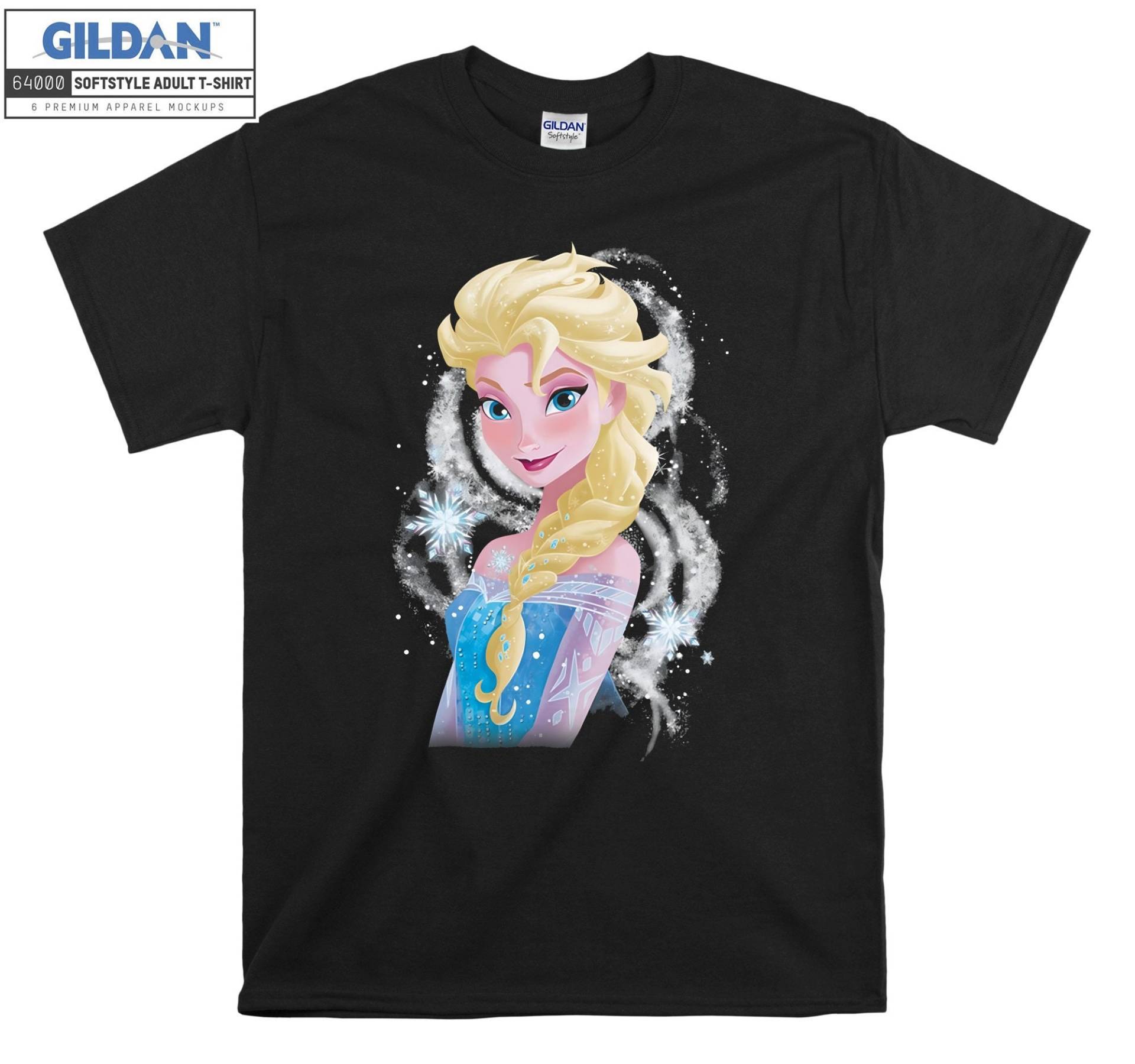 Frozen Elsa Schneeflocke Wirbel T-Shirt Hoody Kinder Tragetasche Tshirt S-M-L-xl-xxl-3xl-4xl-5xl Gildan Oversized Herren Damen Unisex 6901 von Serbanati