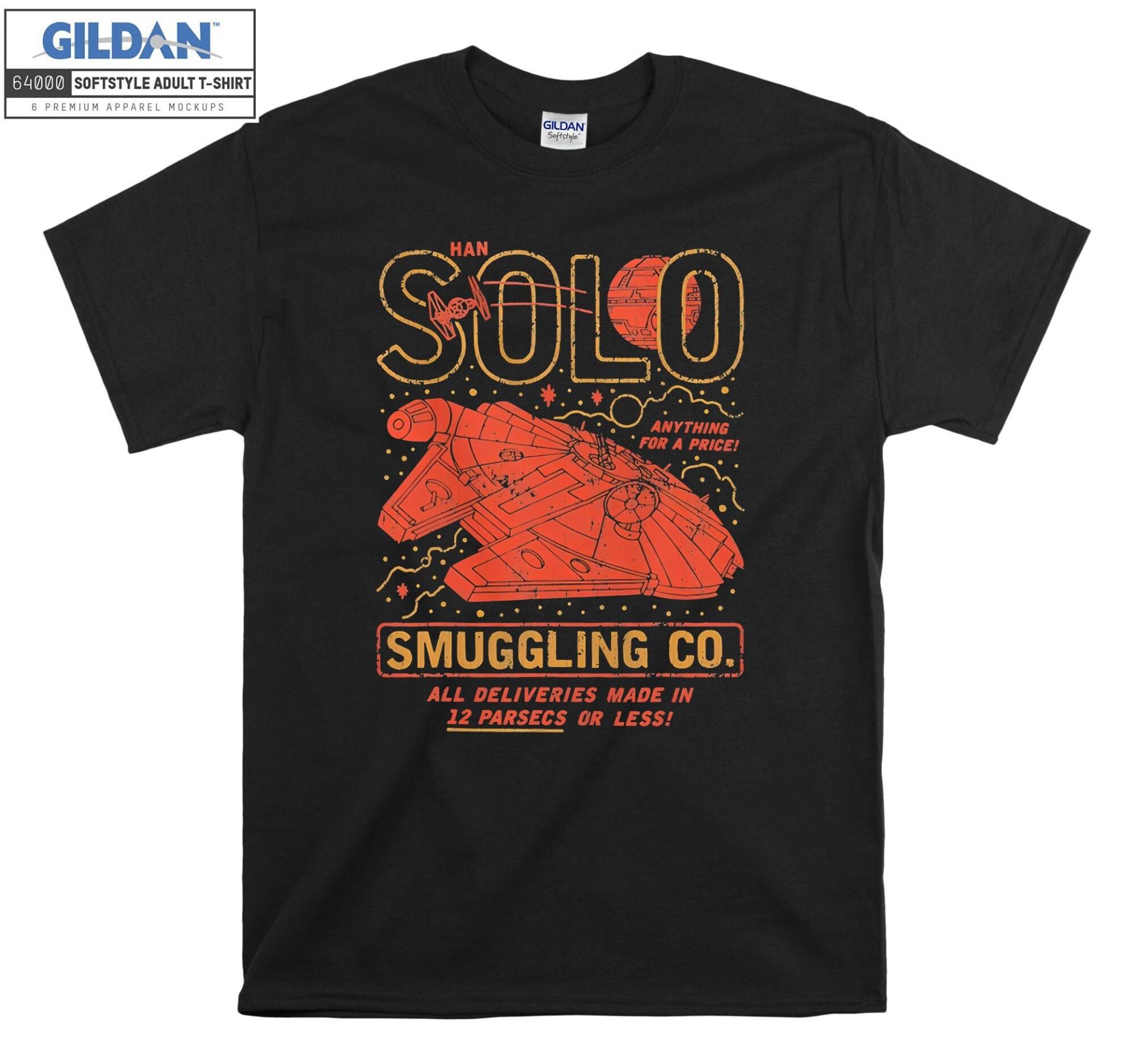 Han Solo Smuggling Co. Poster T-Shirt Hoody Kinder Tragetasche Tshirt S-M-L-xl-xxl-3xl-4xl-5xl Gildan Oversized Herren Damen Unisex 7260 von Serbanati