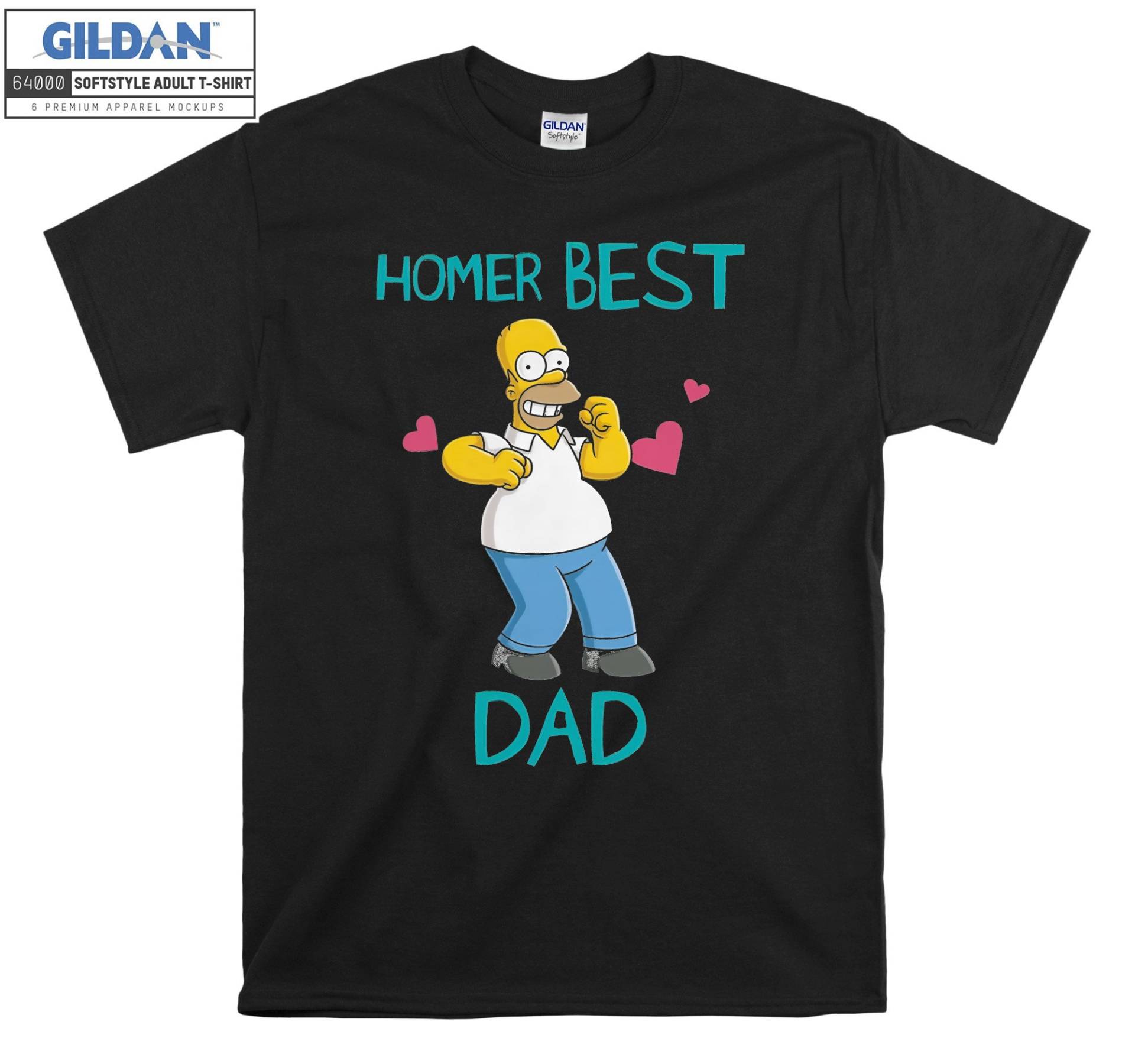 Homer Simpson Best Dad Vatertag T-Shirt Hoody Kinder Tragetasche Tshirt S-M-L-xl-xxl-3xl-4xl-5xl Gildan Oversized Herren Damen Unisex 6933 von Serbanati