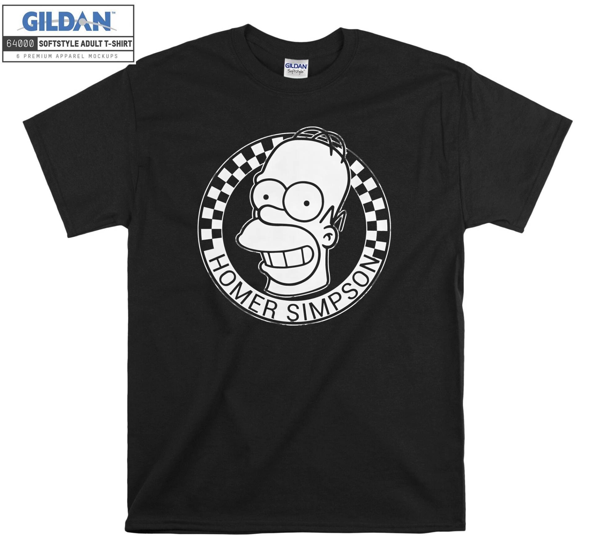 Homer Simpson Portrait Schachbrett T-Shirt Hoody Kinder Tragetasche Tshirt S-M-L-xl-xxl-3xl-4xl-5xl Gildan Oversized Herren Damen Unisex 6937 von Serbanati