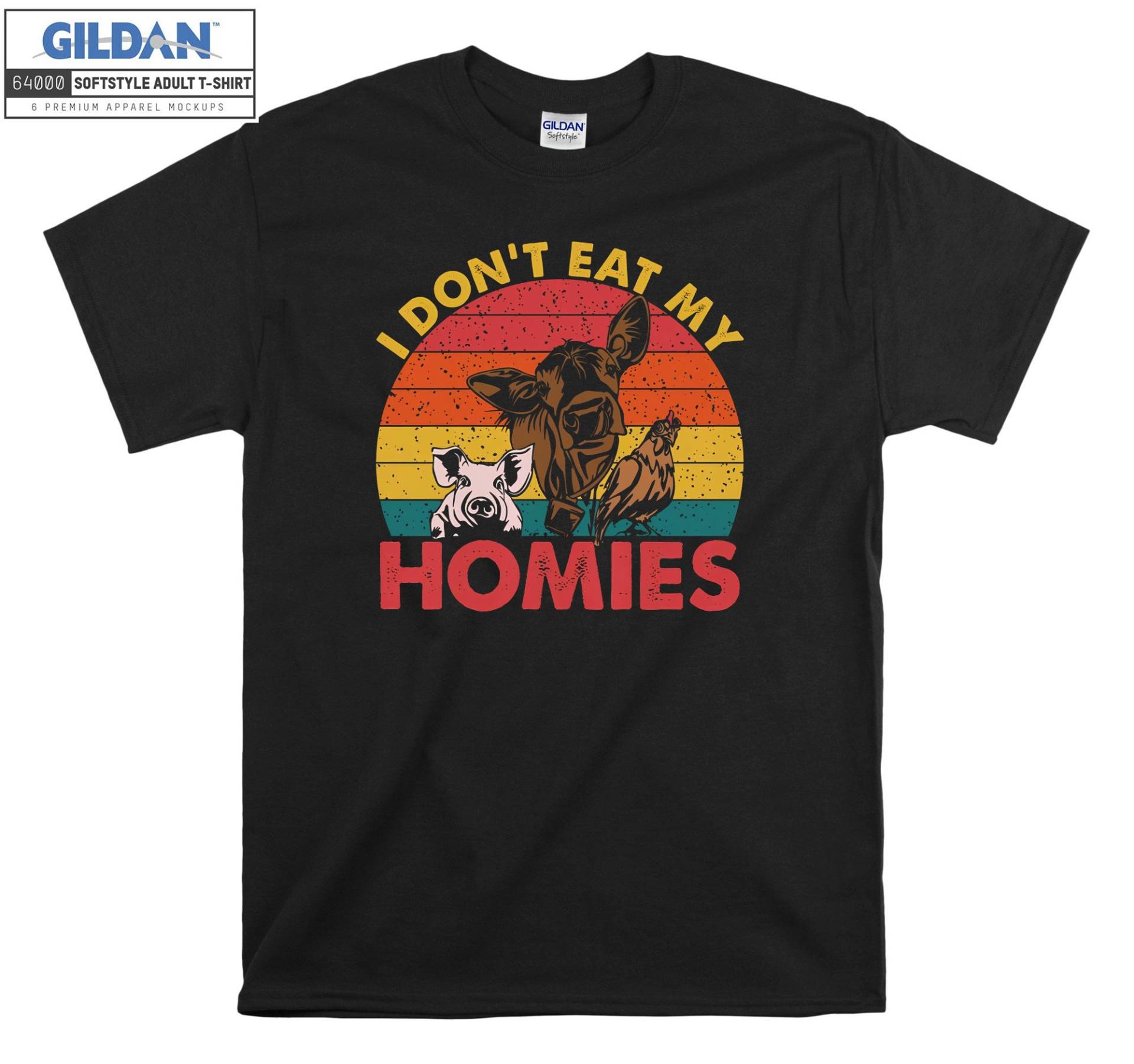 I Don't Eat My Homies Vegetarisch T-Shirt Hoody Kinder Tragetasche Tshirt S-M-L-xl-xxl-3xl-4xl-5xl Gildan Oversized Herren Damen Unisex 6943 von Serbanati