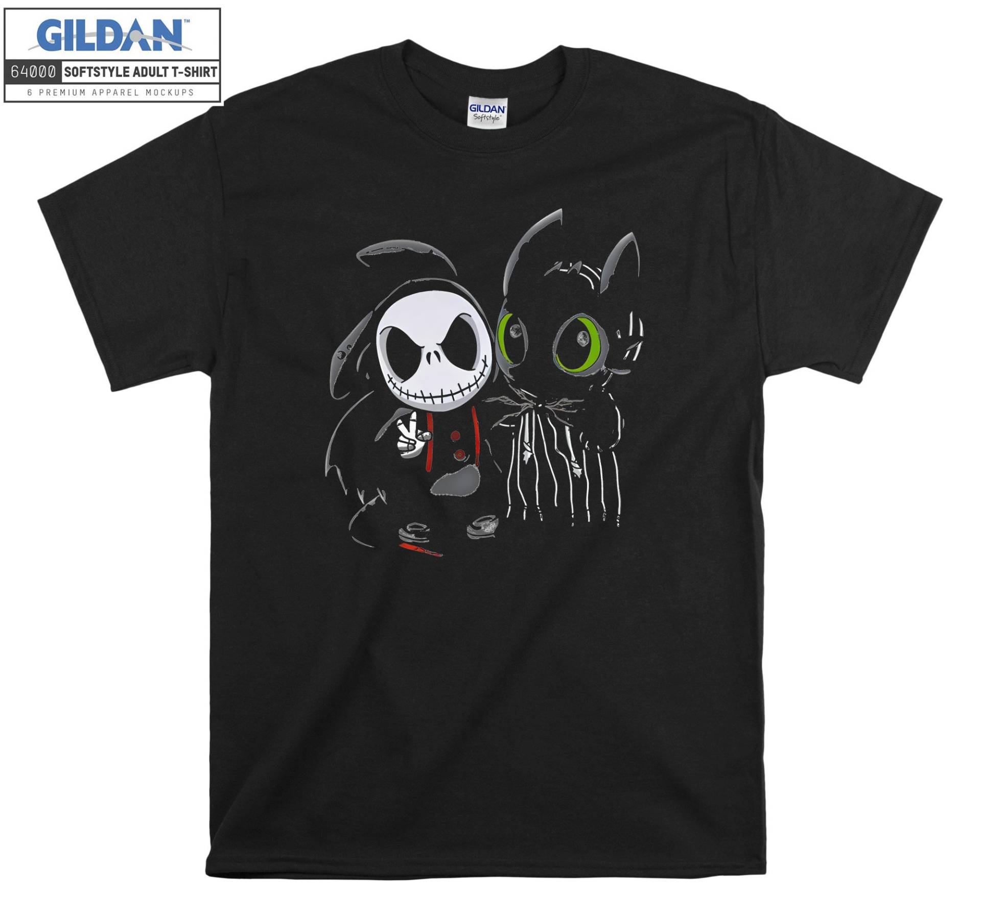 Jack Skellington Zahnlose Süßes T-Shirt Hoody Kinder Tragetasche Tshirt S-M-L-xl-xxl-3xl-4xl-5xl Gildan Oversized Herren Damen Unisex 6954 von Serbanati