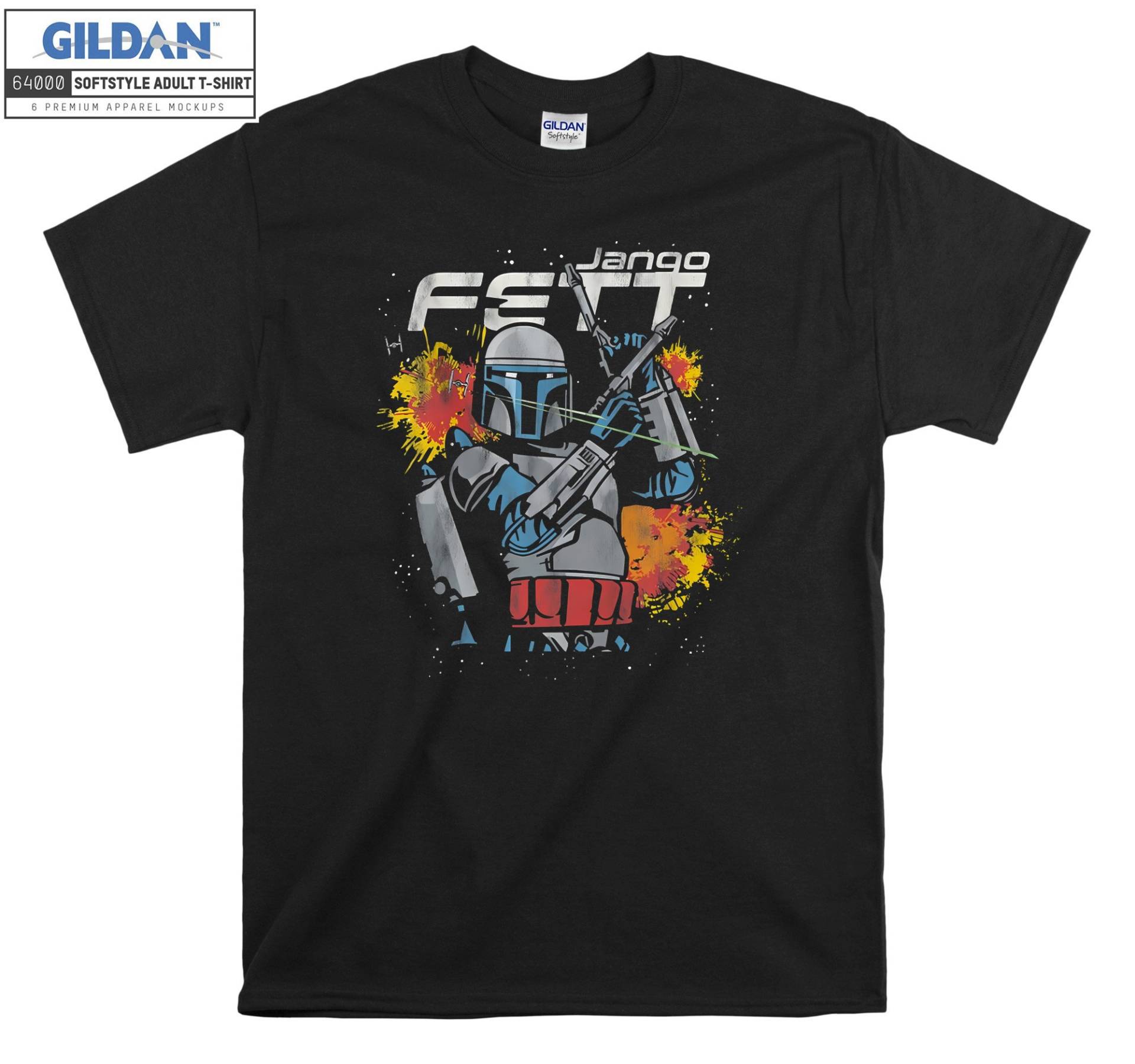 Jango Fett Hero Blasters T-Shirt Hoody Kinder Tragetasche Tshirt S-M-L-xl-xxl-3xl-4xl-5xl Gildan Oversized Herren Damen Unisex 7266 von Serbanati