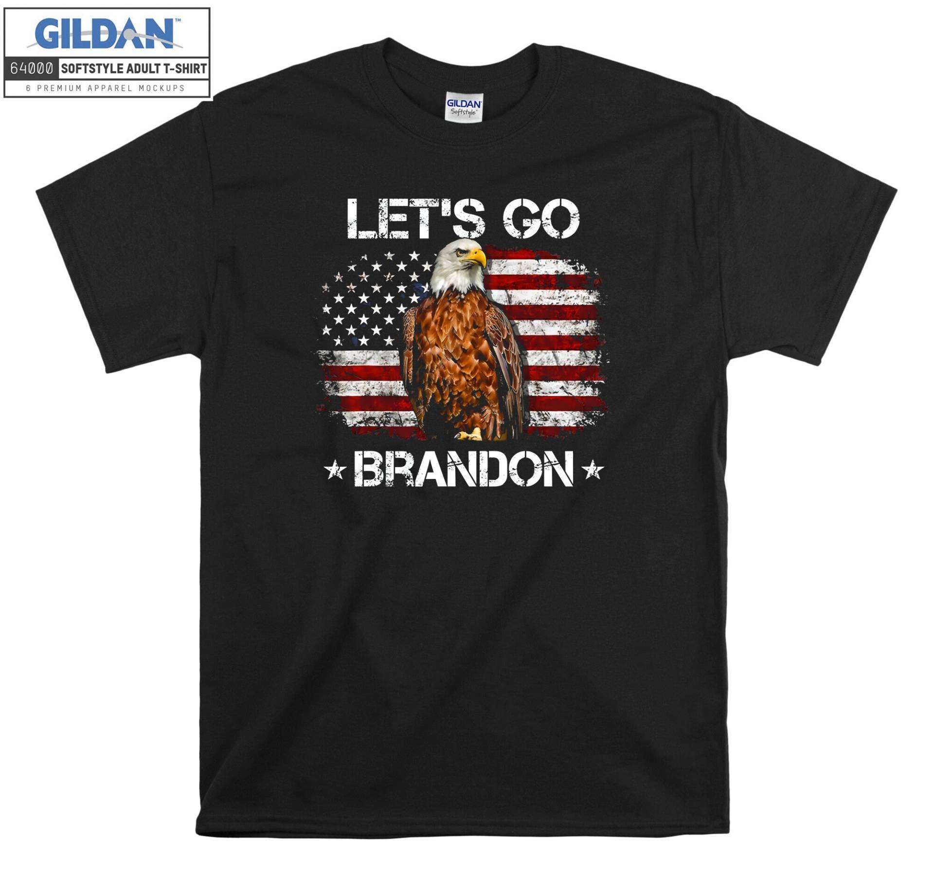 Let Es Go Brandon Eagle American T-Shirt Hoody Kinder Tragetasche Tshirt S-M-L-xl-xxl-3xl-4xl-5xl Gildan Oversized Herren Damen Unisex 6970 von Serbanati