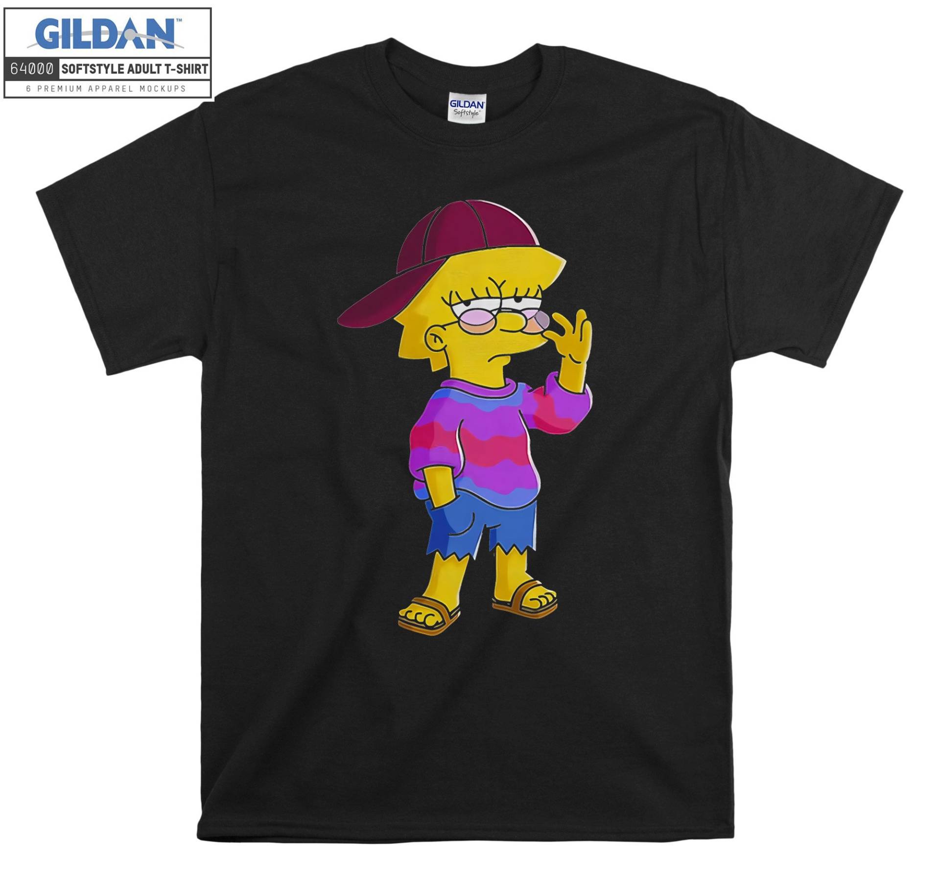 Lisa Simpson Niedliche Pose The Simpsons T-Shirt Hoody Kinder Tragetasche Tshirt S-M-L-xl-xxl-3xl-4xl-5xl Gildan Oversized Herren Damen Unisex 6973 von Serbanati