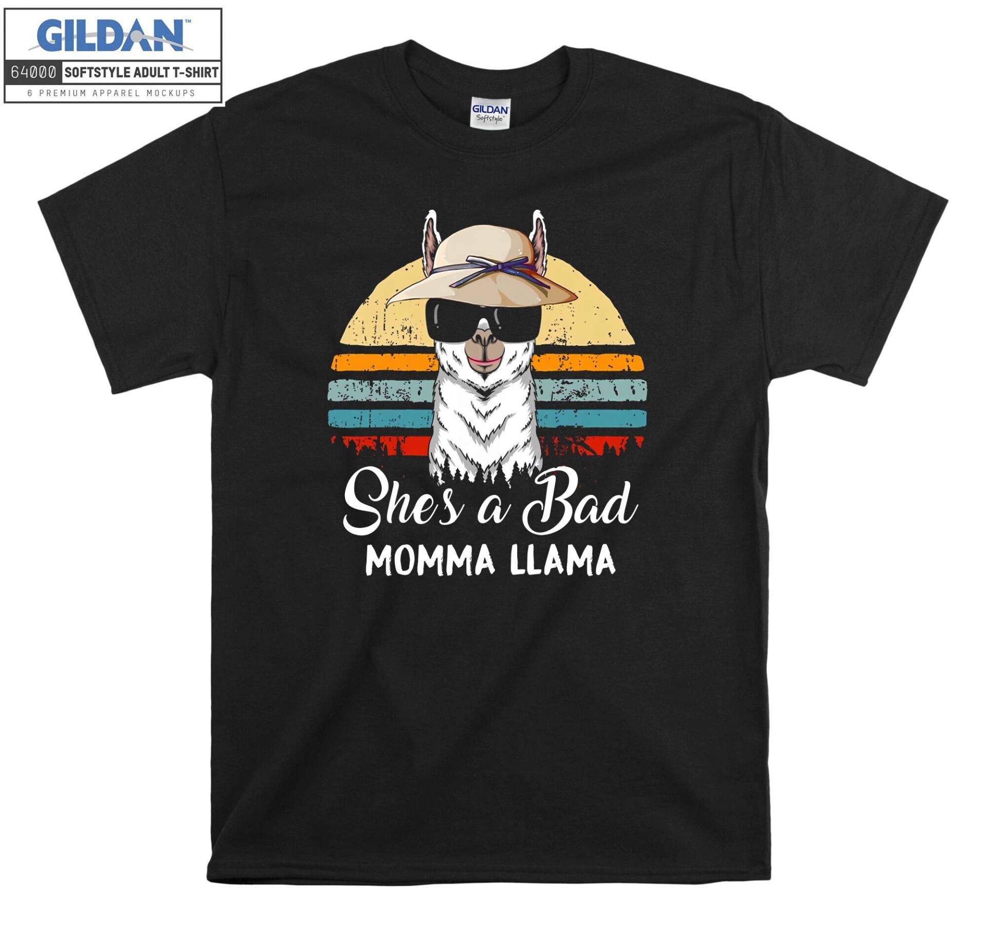 Llama She Es A Bad Momma T-Shirt Hoody Kinder Tragetasche Tshirt S-M-L-xl-xxl-3xl-4xl-5xl Gildan Oversized Herren Damen Unisex 6976 von Serbanati