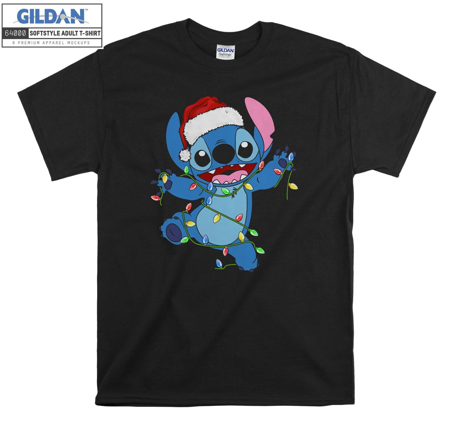 Maschen Süsses Lilo Und Santa T-Shirt Hoody Kid Kind Tragetasche Tshirt S-M-L-xl-xxl-3xl-4xl-5xl Gildan Oversized Herren Damen Unisex 7398 von Serbanati