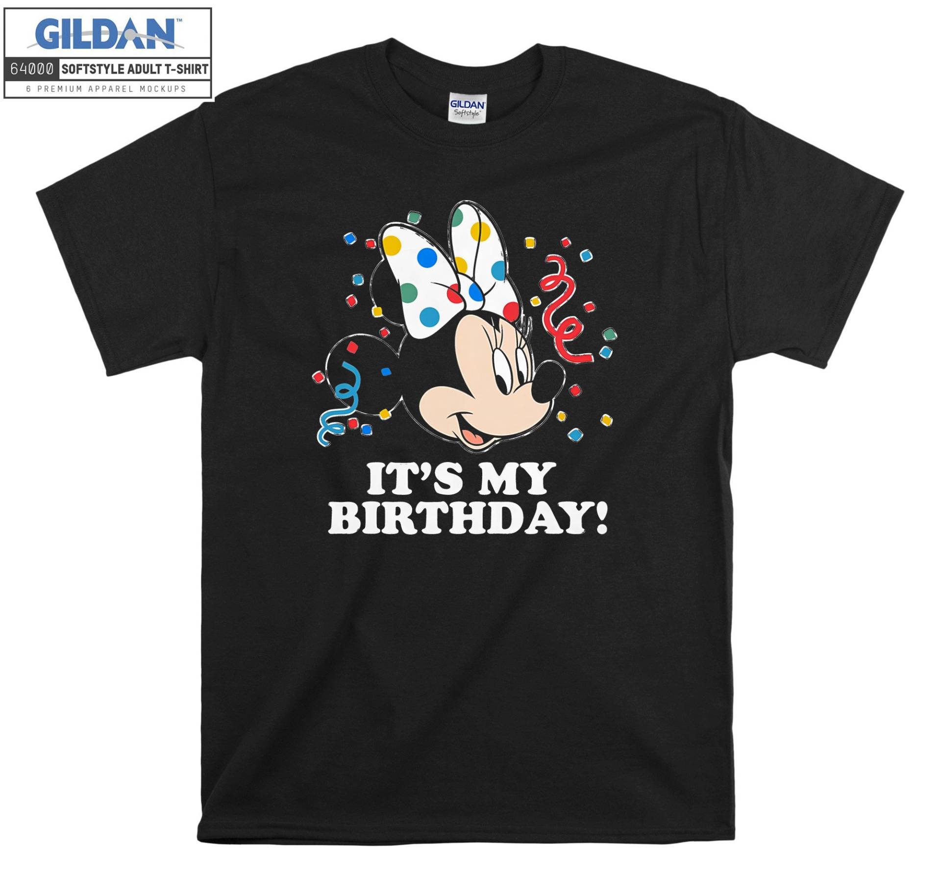 Minnie Mouse Big Face My Birthday T-Shirt Hoody Kinder Tragetasche Tshirt S-M-L-xl-xxl-3xl-4xl-5xl Gildan Oversized Herren Damen Unisex 7089 von Serbanati