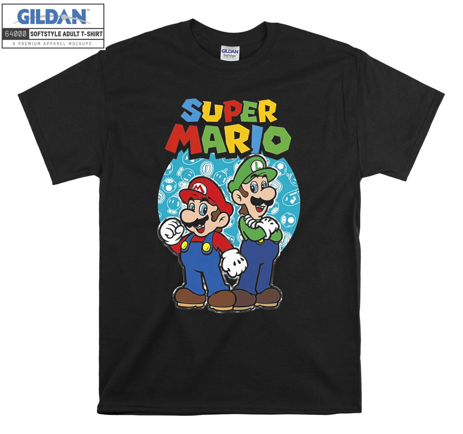 Nintendo Super Mario Luigi T-Shirt Hoody Kids Kinder Tragetasche Tshirt S-M-L-xl-xxl-3xl-4xl-5xl Gildan Oversized Herren Damen Unisex 7135 von Serbanati