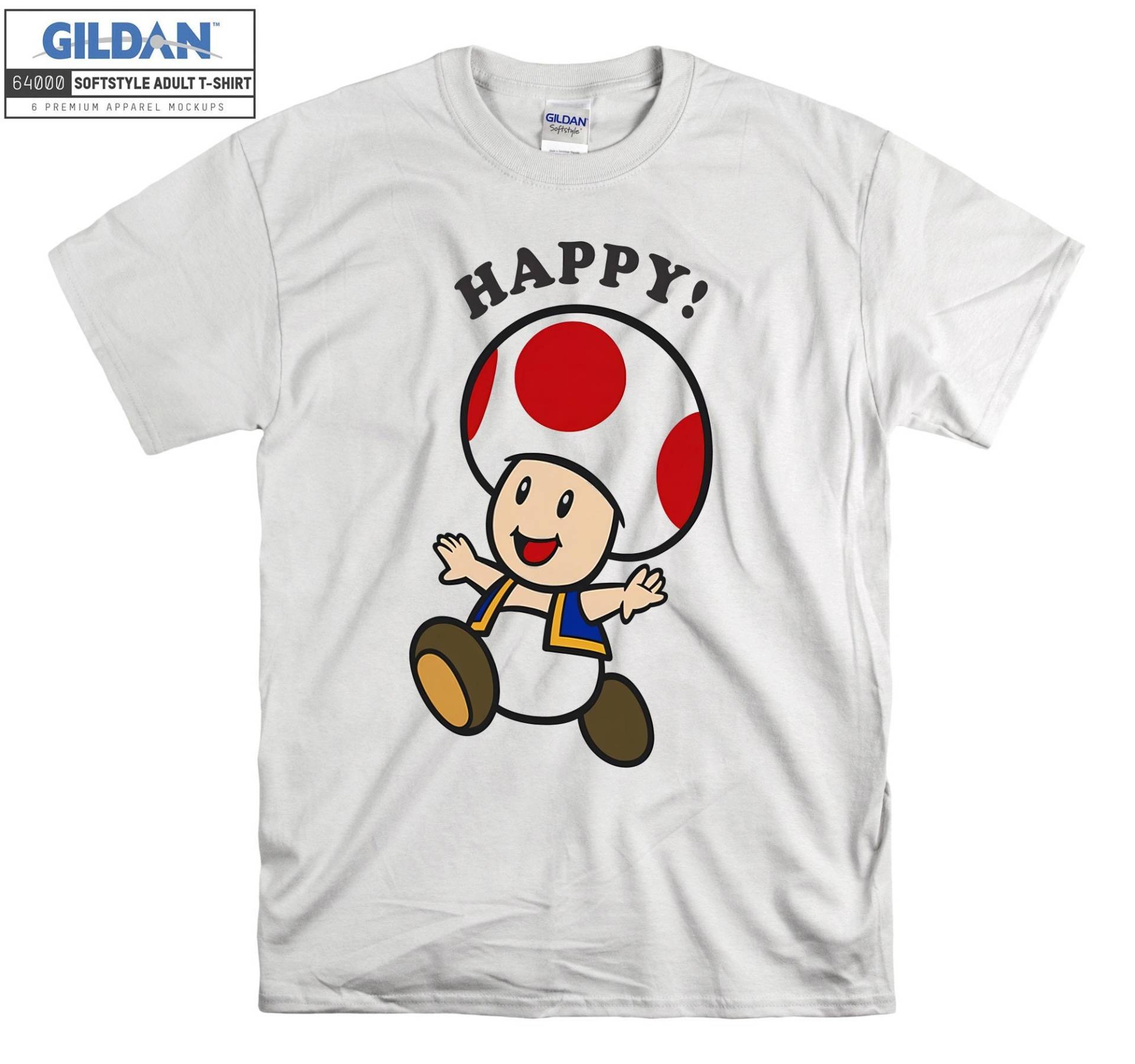 Nintendo Super Mario Toad Stay T-Shirt Hoody Kinder Tragetasche Tshirt S-M-L-xl-xxl-3xl-4xl-5xl Gildan Oversized Herren Damen Unisex 7138 von Serbanati