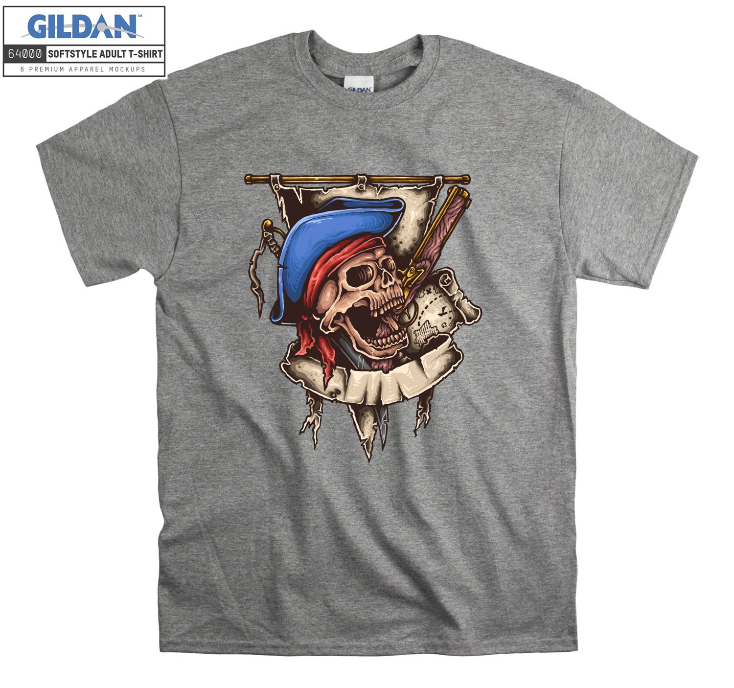 Pirate Skull T-Shirt Artsy Karibik Tshirt Oversized S M L Xl Xxl 3Xl 4Xl 5Xl Männer Frauen Unisex D3351 von Serbanati