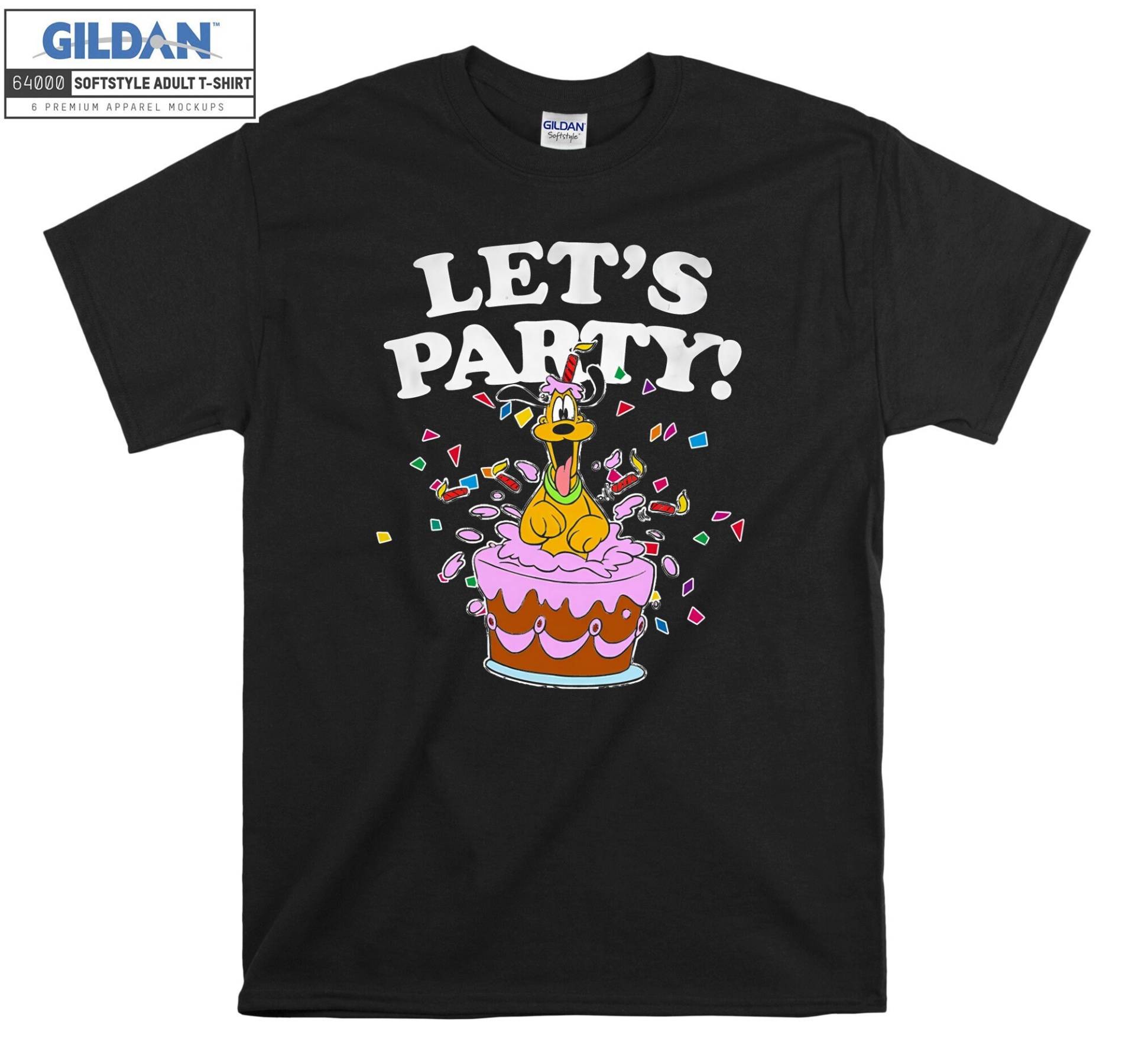 Pluto Let Es Party Süßer Hund Geburtstag T-Shirt Hoody Kinder Tragetasche Tshirt S-M-L-xl-xxl-3xl-4xl-5xl Gildan Oversized Herren Damen Unisex 7163 von Serbanati