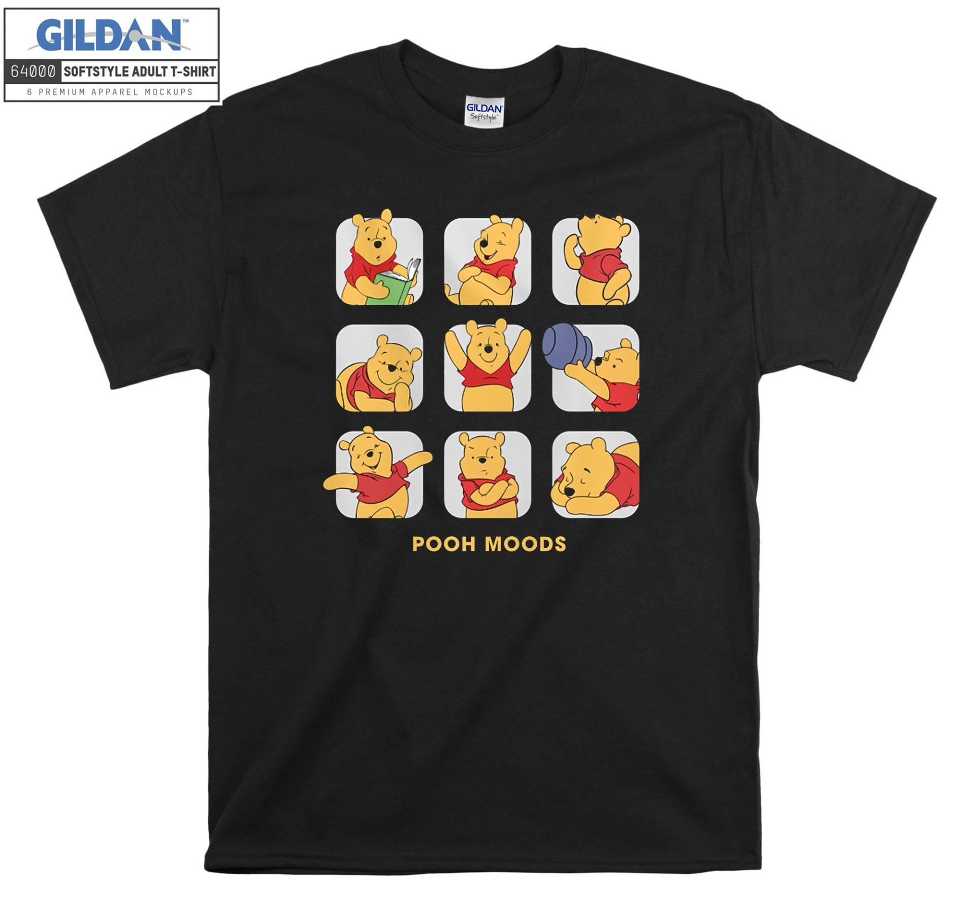 Pooh Moods Winnie The T-Shirt Hoody Kids Kindertasche Tshirt S-M-L-xl-xxl-3xl-4xl-5xl Gildan Oversized Herren Damen Unisex 7167 von Serbanati