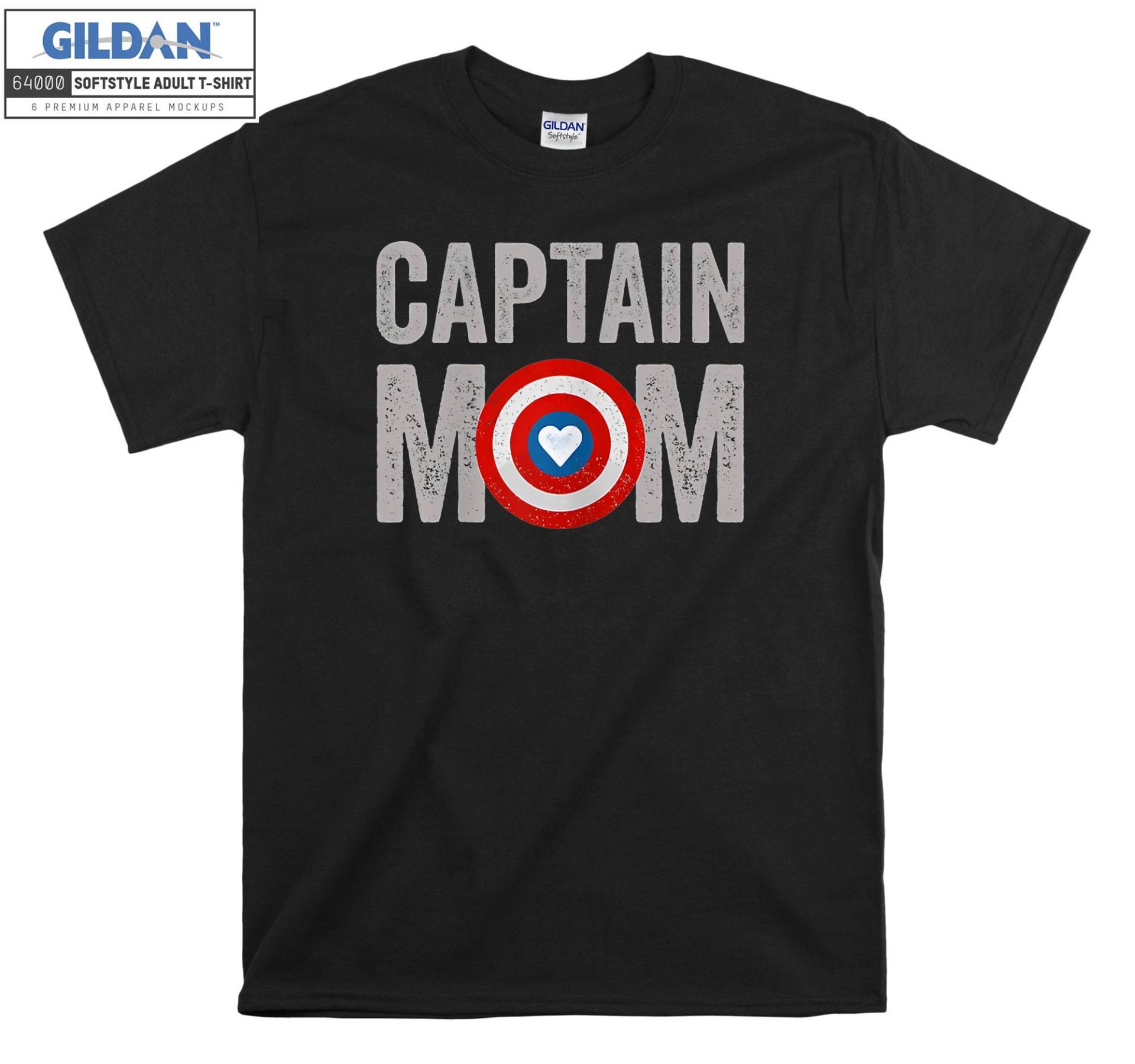 Super Captain Mom Superheld T-Shirt Hoody Kid Kind Tragetasche Tshirt S-M-L-xl-xxl-3xl-4xl-5xl Gildan Oversized Herren Damen Unisex 7405 von Serbanati