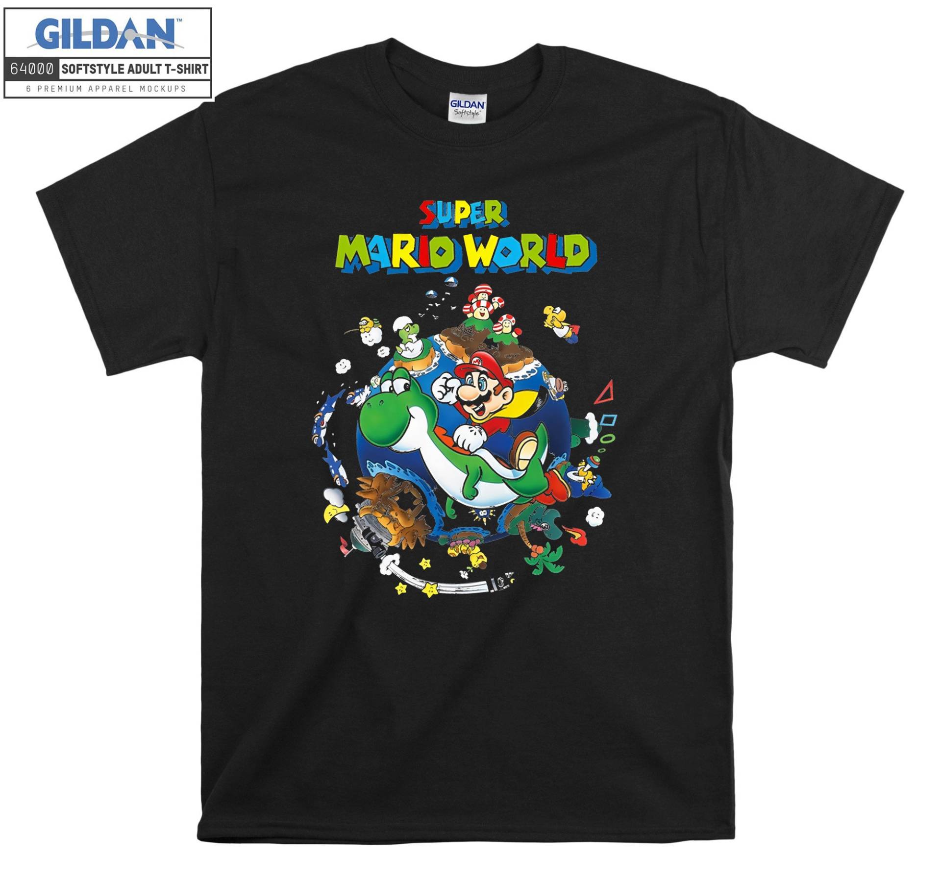 Super Mario World Yoshi & T-Shirt Hoody Kid Kind Tragetasche Tshirt S-M-L-xl-xxl-3xl-4xl-5xl Gildan Oversized Herren Damen Unisex 7419 von Serbanati