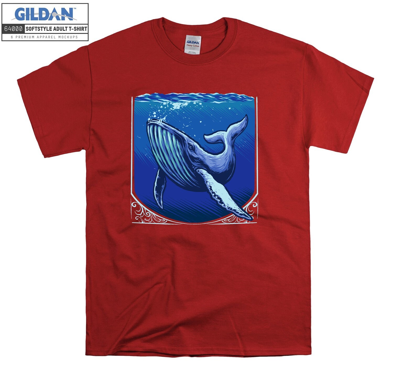 The Big Whale T-Shirt Animal Artsy Ocean T Shirt Tshirt Oversized S M L Xl Xxl 3Xl 4Xl 5Xl Herren Damen Unisex D3546 von Serbanati