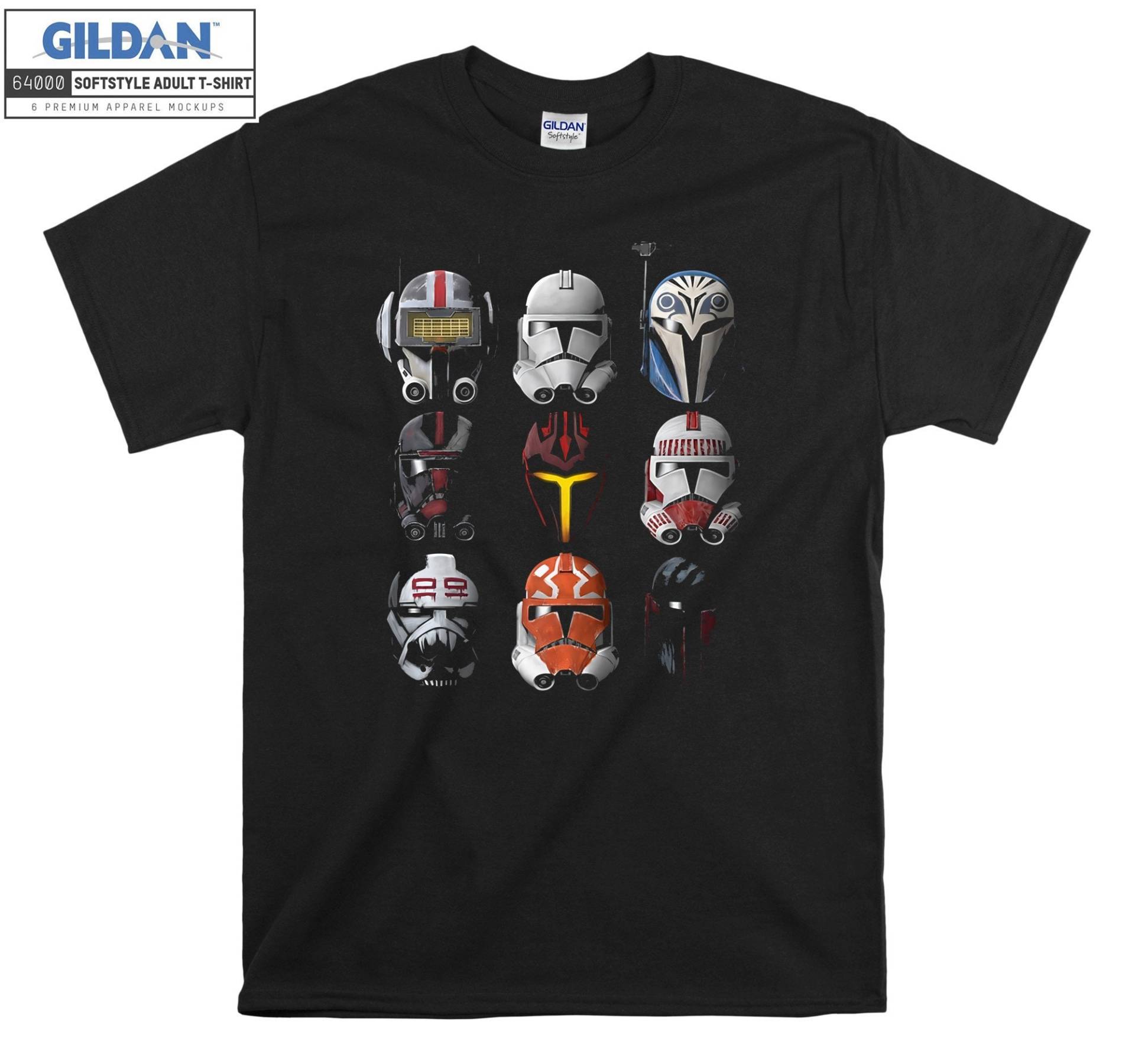 The Clone Wars Helme T-Shirt Hoody Kinder Tragetasche Tshirt S-M-L-xl-xxl-3xl-4xl-5xl Gildan Oversized Herren Damen Unisex 7327 von Serbanati