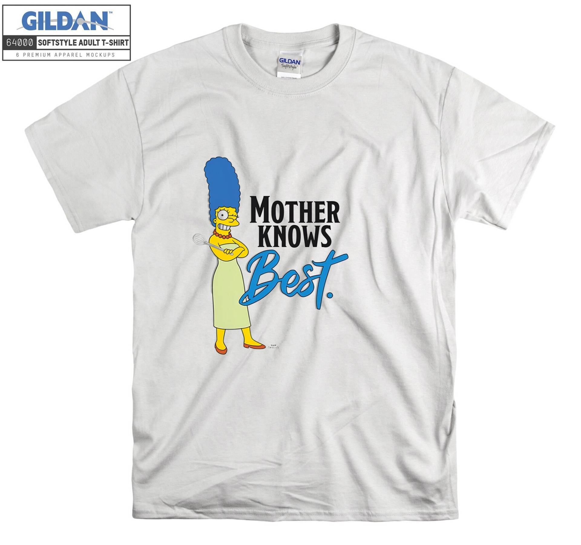 The Simpsons Marge Mutter Weiß T-Shirt Hoody Kid Kind Tragetasche Tshirt S-M-L-xl-xxl-3xl-4xl-5xl Gildan Oversized Herren Damen Unisex 7475 von Serbanati