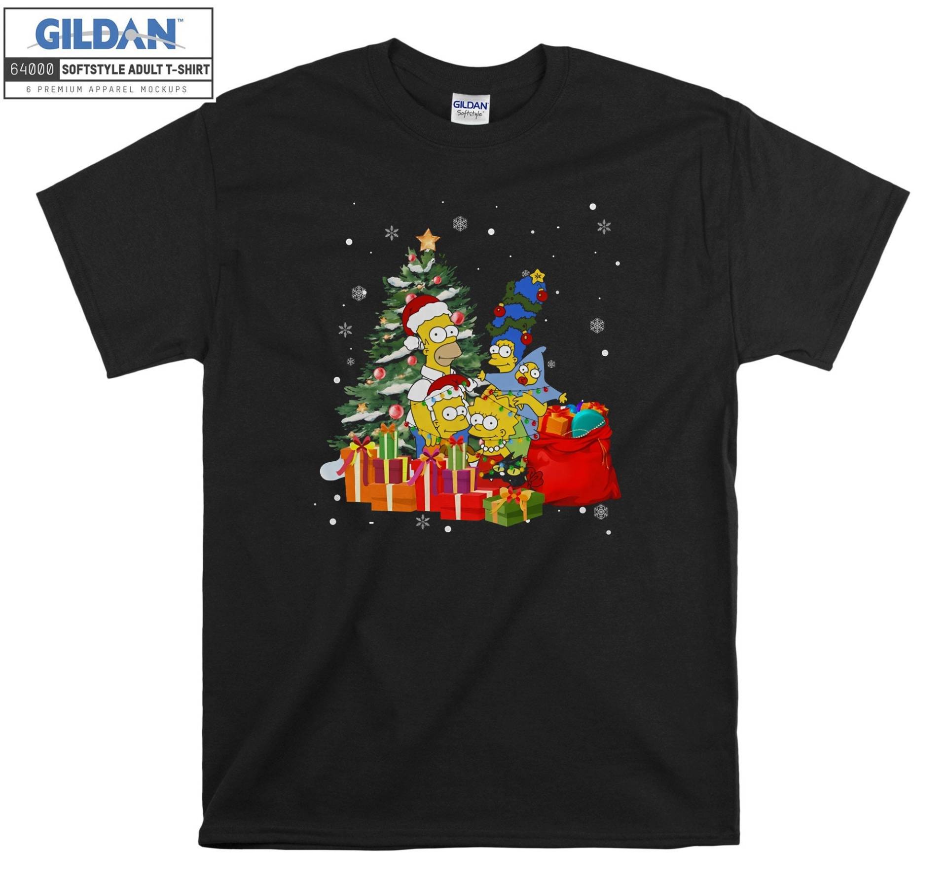 The Simpsons Xmas Tree Geschenke T-Shirt Hoody Kid Kind Tragetasche Tshirt S-M-L-Xl-Xxl-3Xl-4Xl-5Xl Gildan Oversized Herren Damen Unisex 7477 von Serbanati