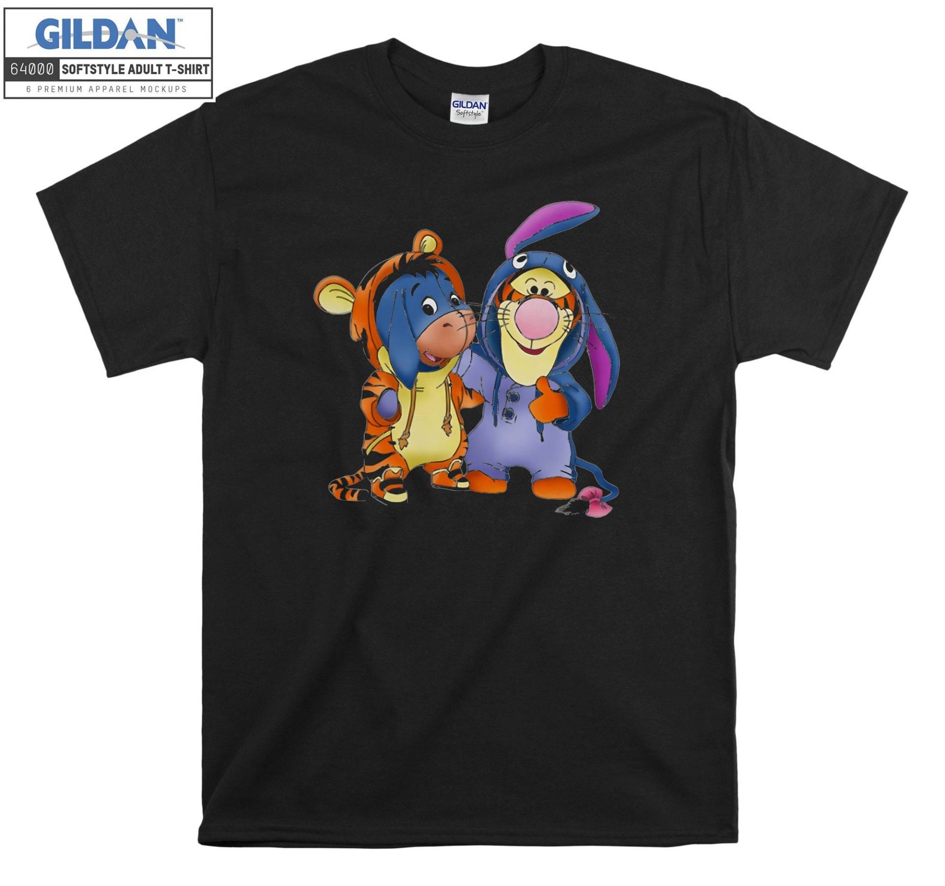 Tigger Und Eeyore Winnie The Pooh T-Shirt Hoody Kid Kind Tragetasche Tshirt S-M-L-xl-xxl-3xl-4xl-5xl Gildan Oversized Herren Damen Unisex 7483 von Serbanati