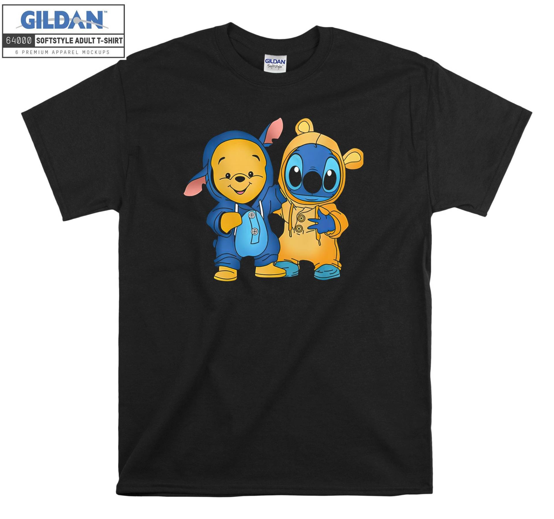 Winnie The Pooh & Stitch Bestes T-Shirt Hoody Kid Kind Tragetasche Tshirt S-M-L-xl-xxl-3xl-4xl-5xl Gildan Oversized Herren Damen Unisex 7498 von Serbanati