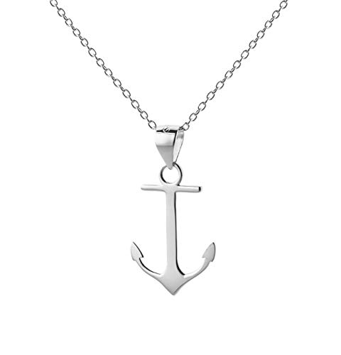 Serebra Jewelry Anker Anhänger Halskette | aus 925 Sterlingsilber | in den Farben Silber, Gold, Roségold | Wikinger Liebe See Meer Ozean Schiff Piraten Wasser | by (925 Sterlingsilber) von Serebra Jewelry