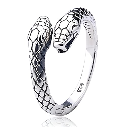 Doppelköpfiger Schlangen Ring aus 925 Sterlingsilber für Frauen Damen Herren Männer Unisex by Serebra Jewerly von Serebra Jewelry