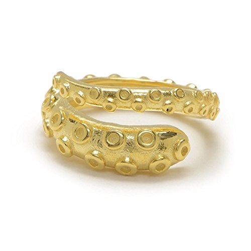Serebra Jewelry Oktopus Tentakel Ring Größenverstellbar 925 Sterling Silber by (Gold) von Serebra Jewelry