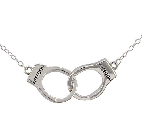 Serebra Jewelry Handschellen Charm Anhänger Kette Halskette aus 925 Sterlingsilber Polizei Freedom Freiheit von Serebra Jewelry