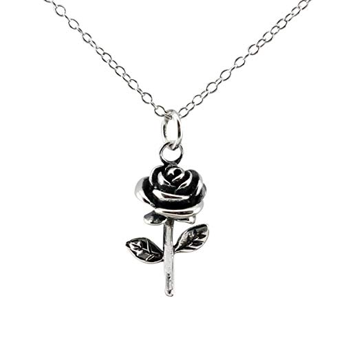 Serebra Jewelry Rosen Anhänger Halskette aus 925 Sterlingsilber Damen Herren Unisex von Serebra Jewelry